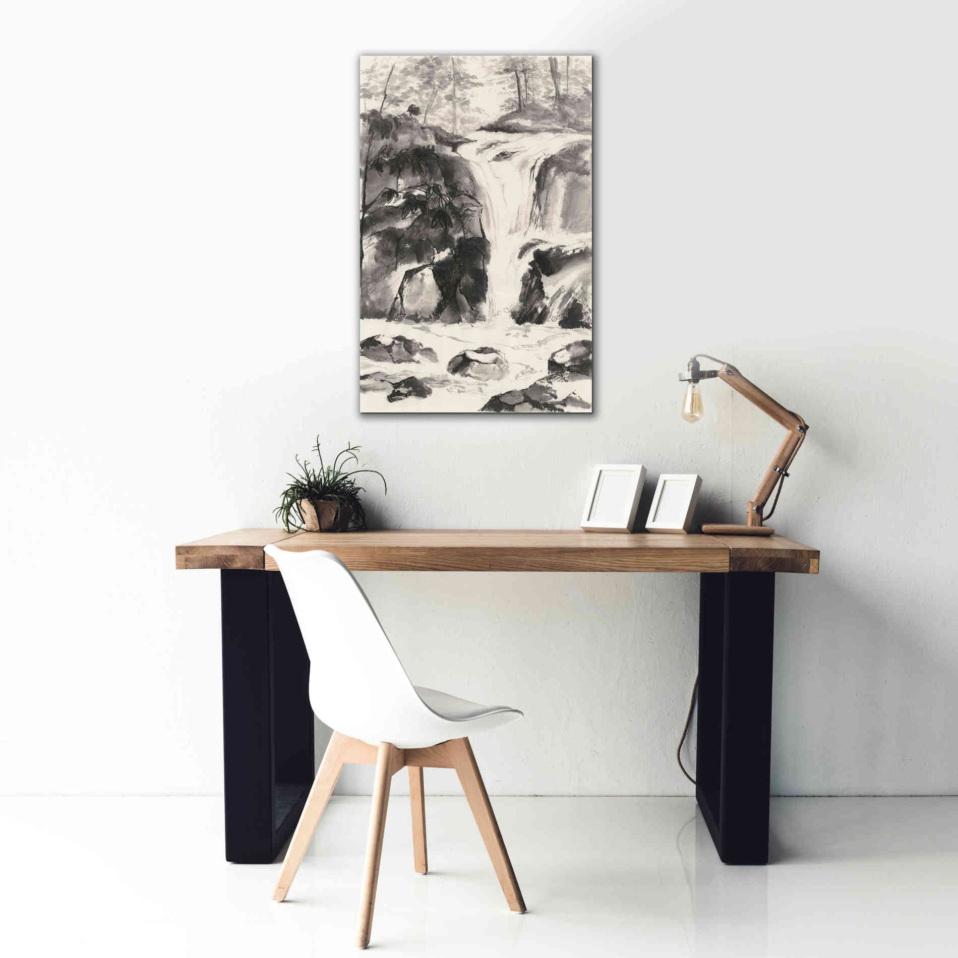 'Sumi Waterfall IV' by Chris Paschke, Canvas Wall Art,26 x 40