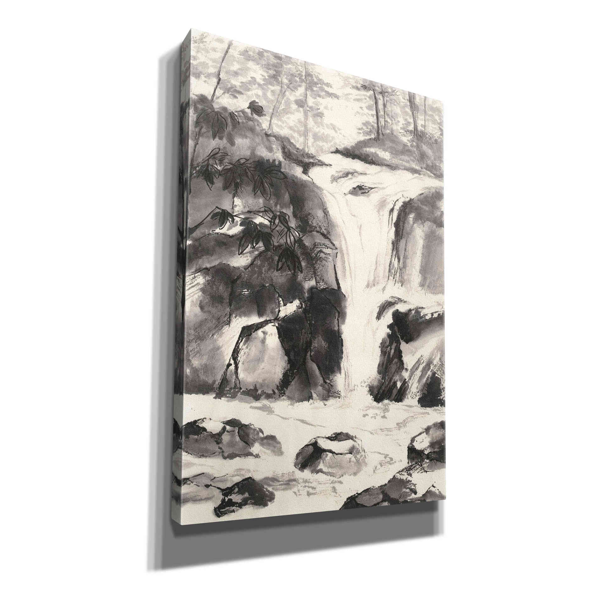 'Sumi Waterfall IV' by Chris Paschke, Canvas Wall Art