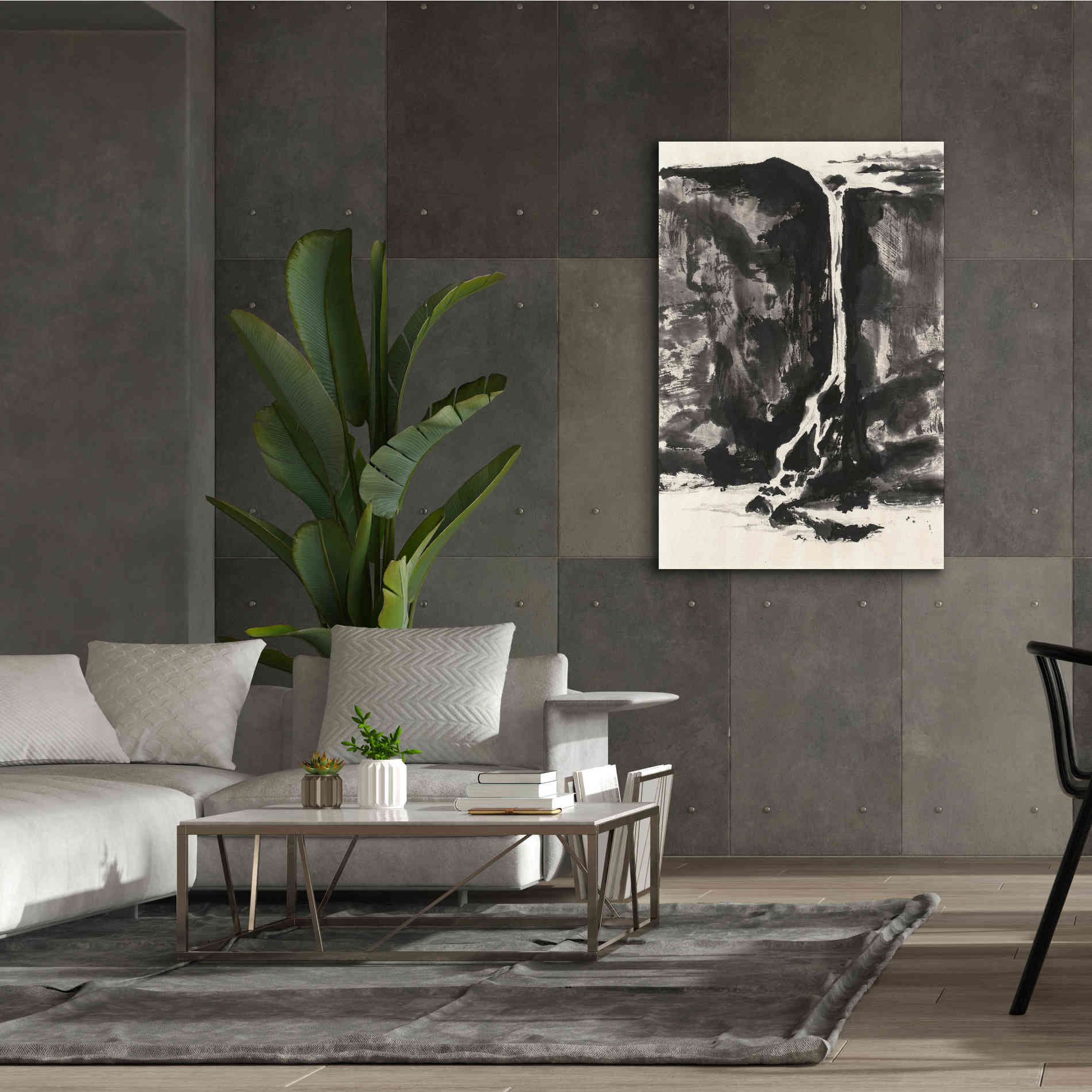 'Sumi Waterfall View II' by Chris Paschke, Canvas Wall Art,40 x 60