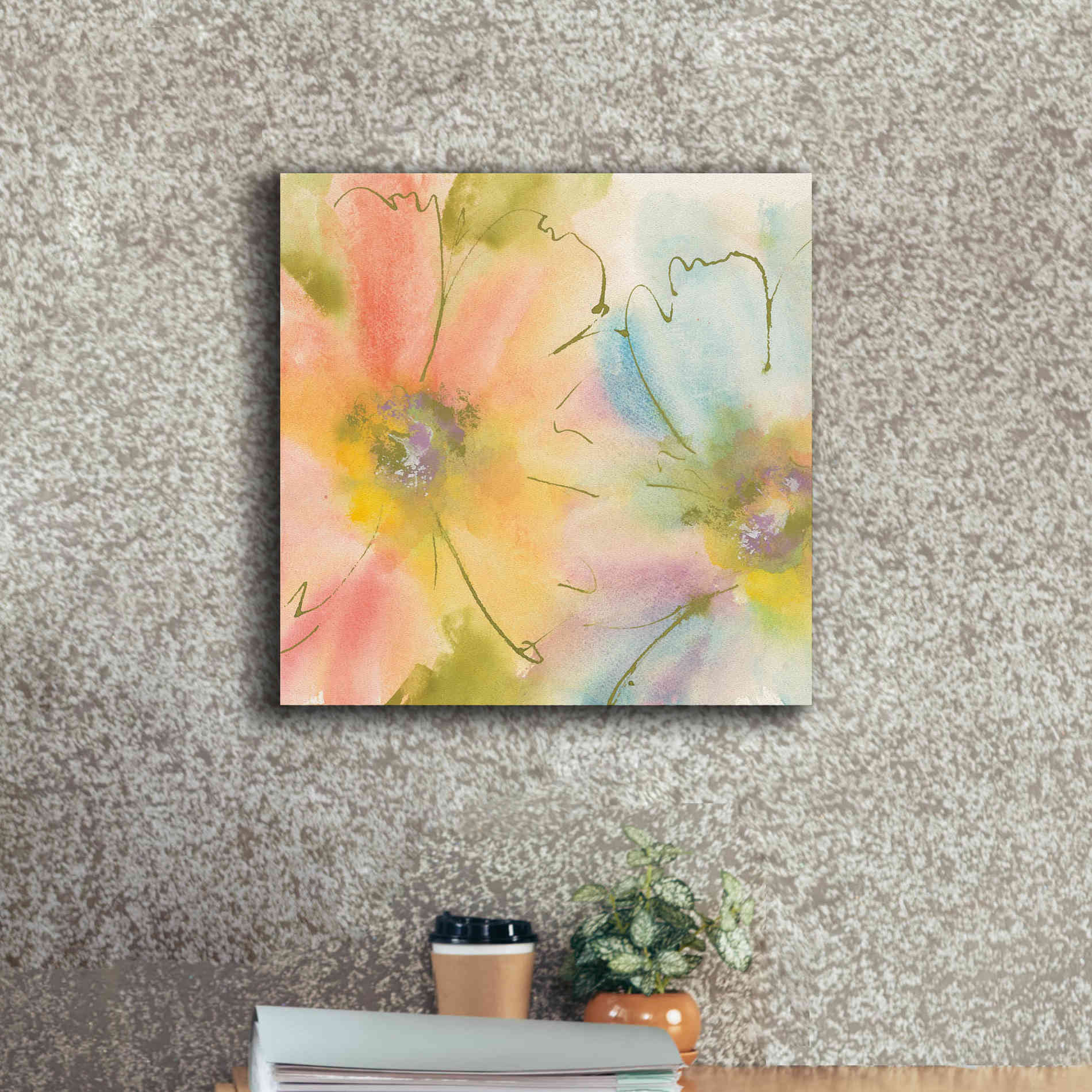 'Rainbow Cosmos I' by Chris Paschke, Canvas Wall Art,18 x 18