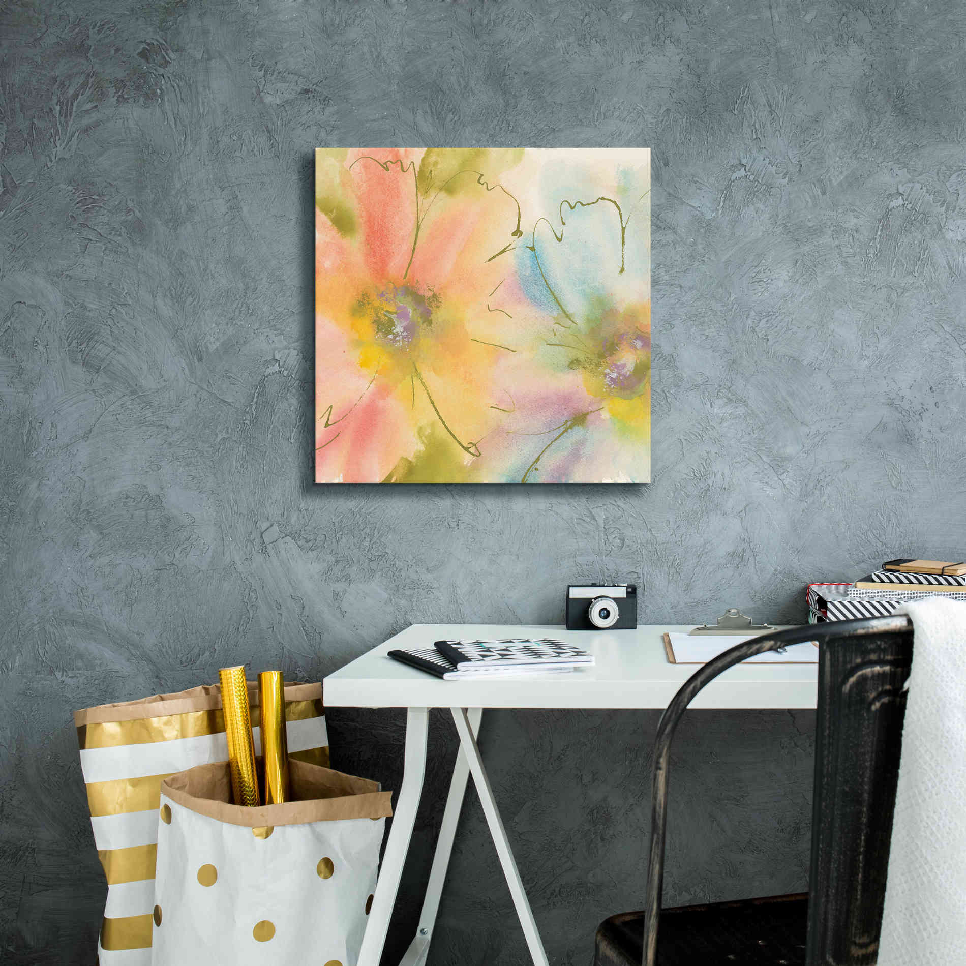 'Rainbow Cosmos I' by Chris Paschke, Canvas Wall Art,18 x 18