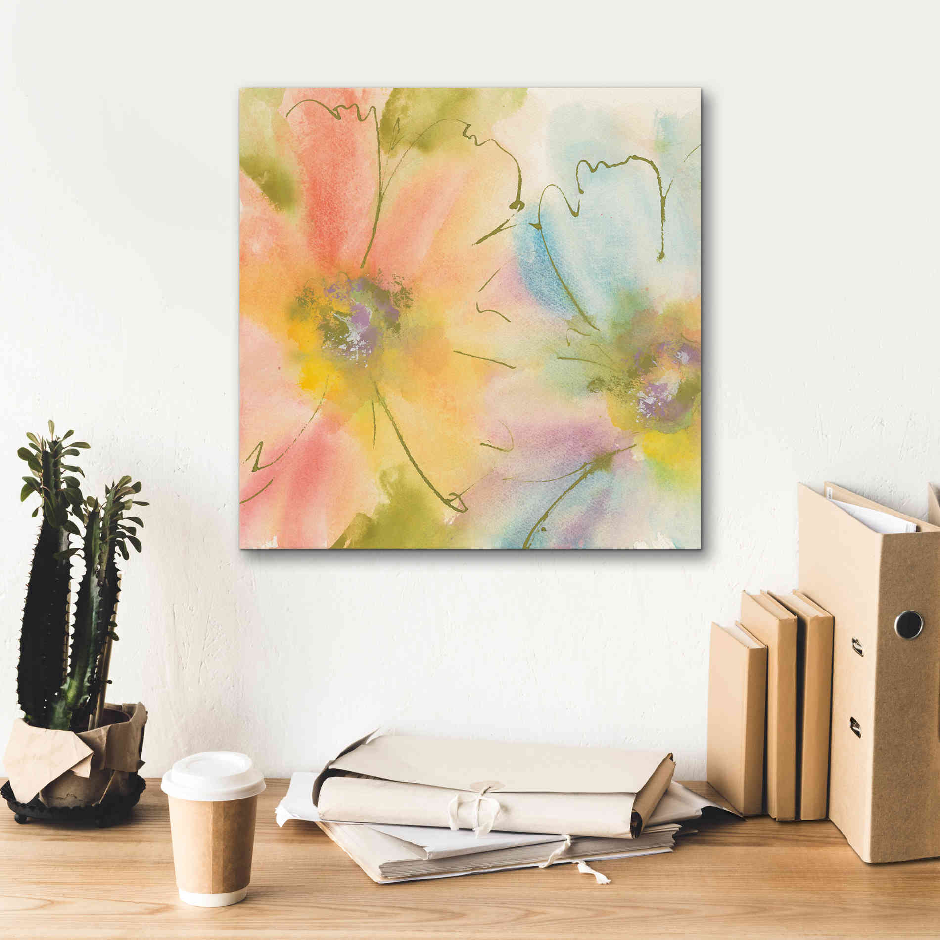 'Rainbow Cosmos I' by Chris Paschke, Canvas Wall Art,18 x 18