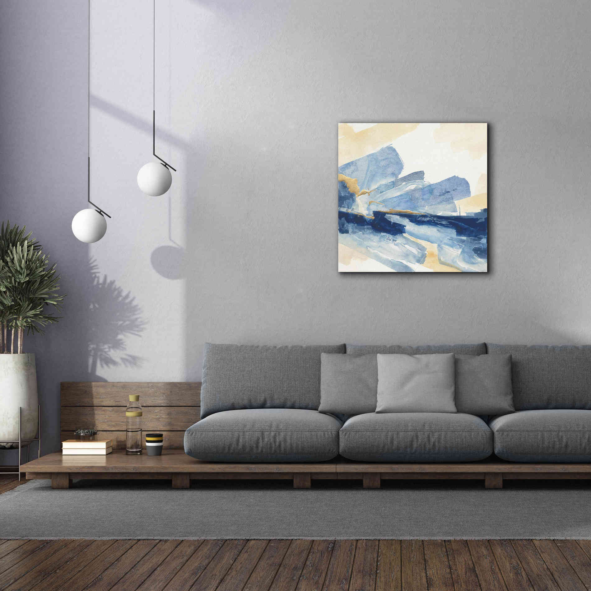 'Gilded Indigo II' by Chris Paschke, Canvas Wall Art,37 x 37