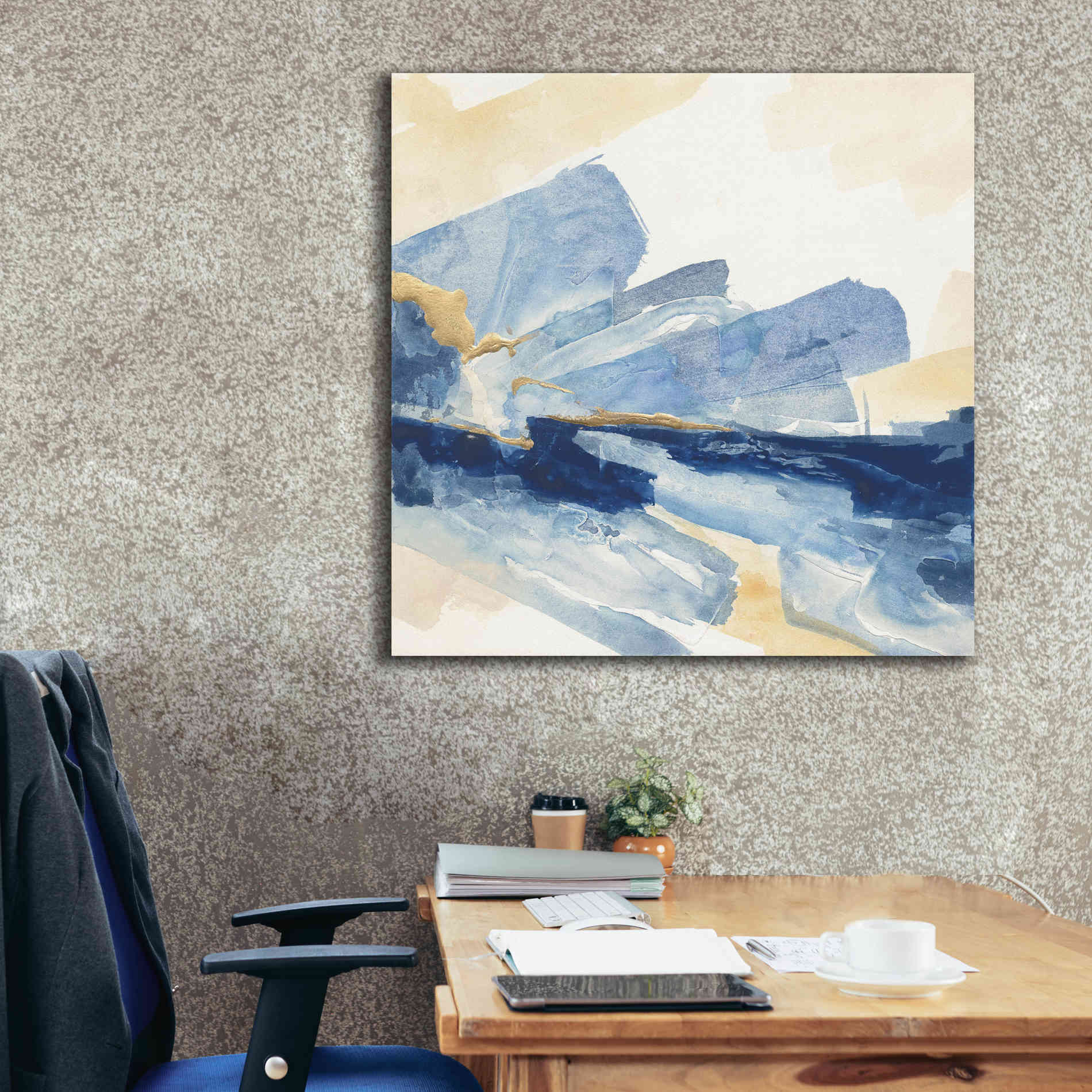 'Gilded Indigo II' by Chris Paschke, Canvas Wall Art,37 x 37