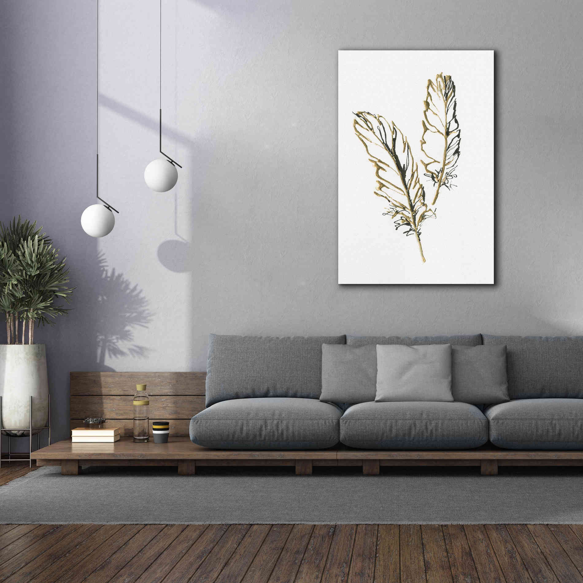 'Gilded Barn Owl Feather' by Chris Paschke, Canvas Wall Art,40 x 60