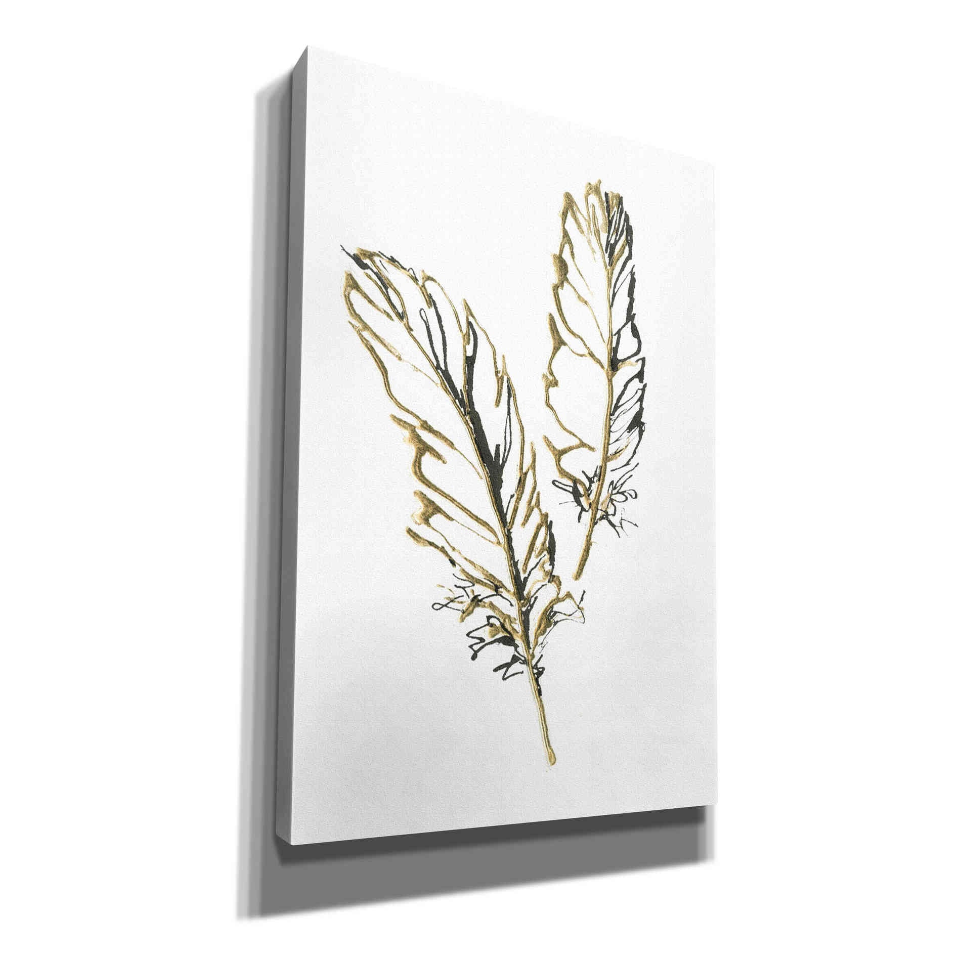 'Gilded Barn Owl Feather' by Chris Paschke, Canvas Wall Art