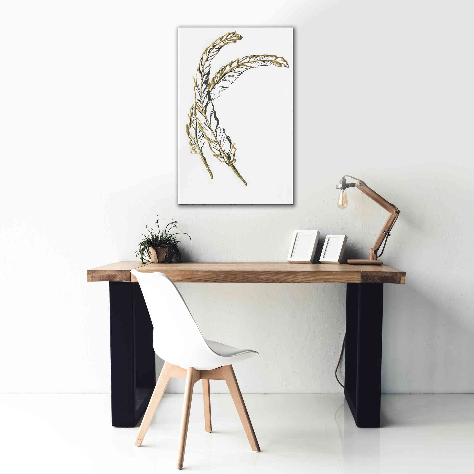 'Gilded Hackles Feather' by Chris Paschke, Canvas Wall Art,26 x 40