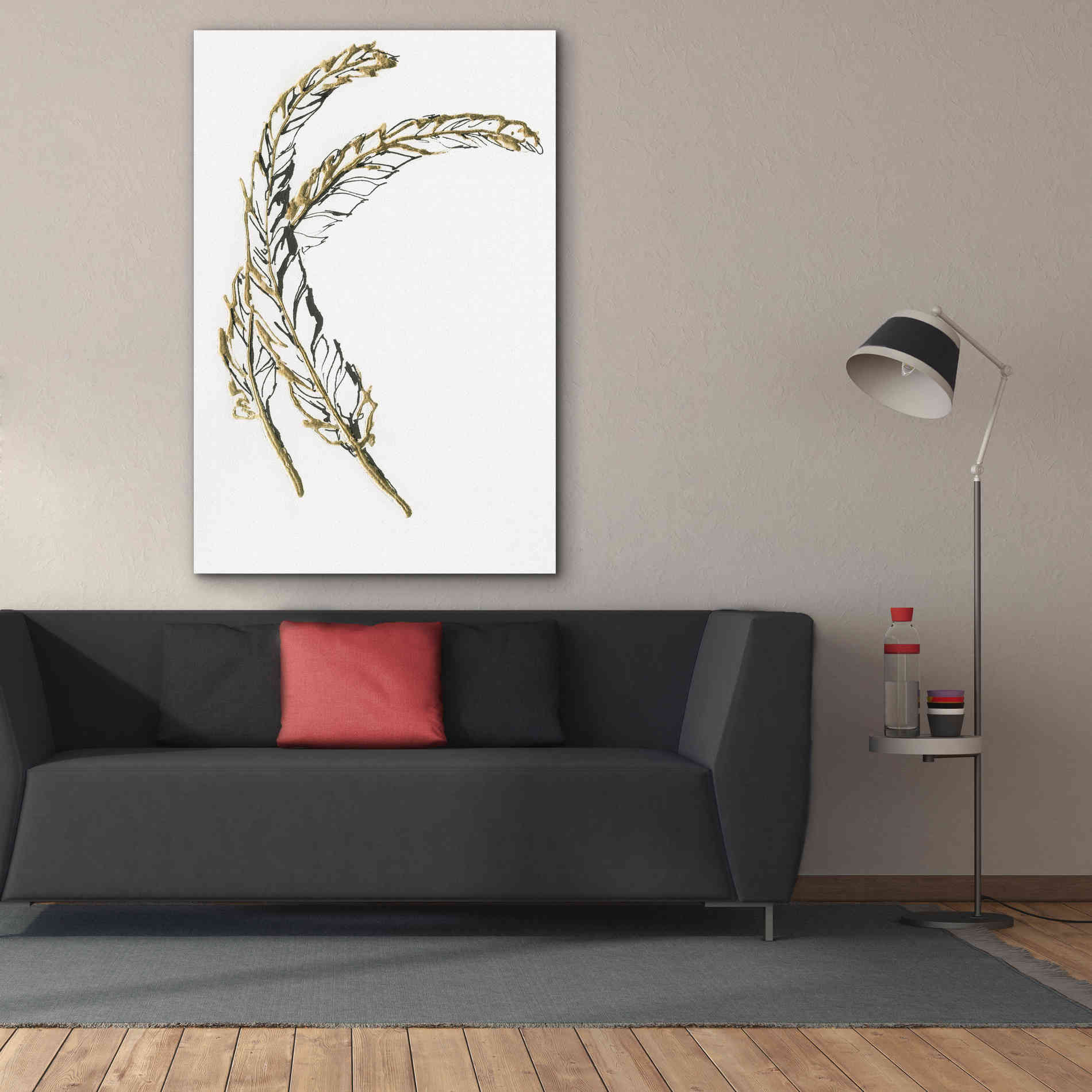 'Gilded Hackles Feather' by Chris Paschke, Canvas Wall Art,40 x 60