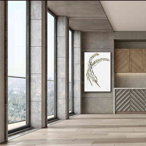 Image of 'Gilded Hackles Feather' by Chris Paschke, Canvas Wall Art,40 x 60