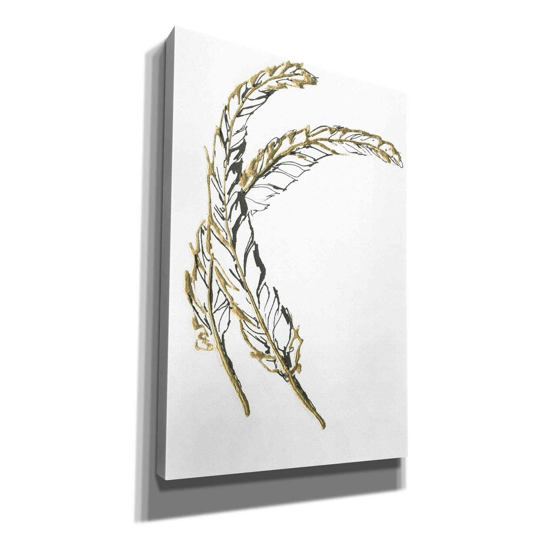 'Gilded Hackles Feather' by Chris Paschke, Canvas Wall Art