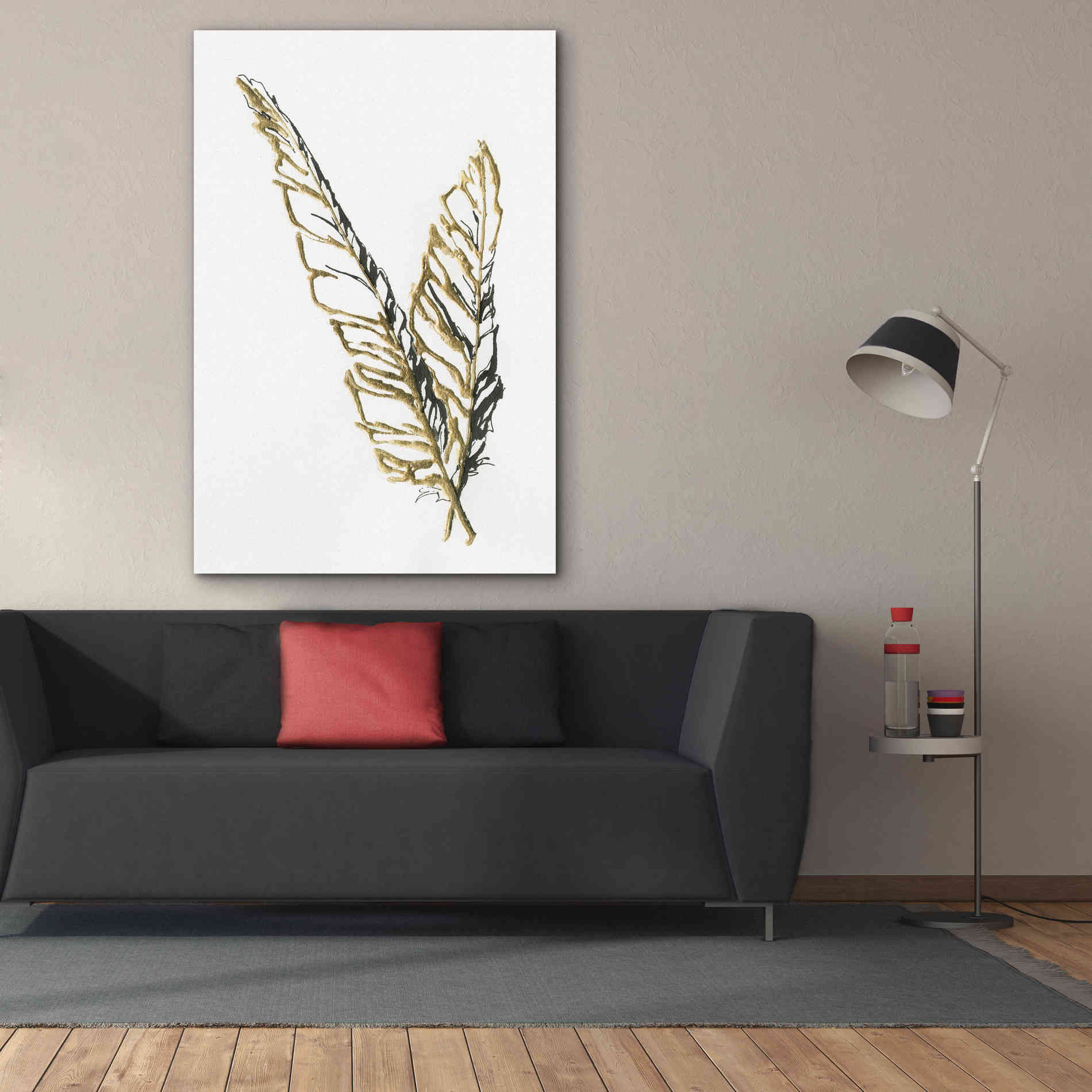 'Gilded Raven Feather' by Chris Paschke, Canvas Wall Art,40 x 60