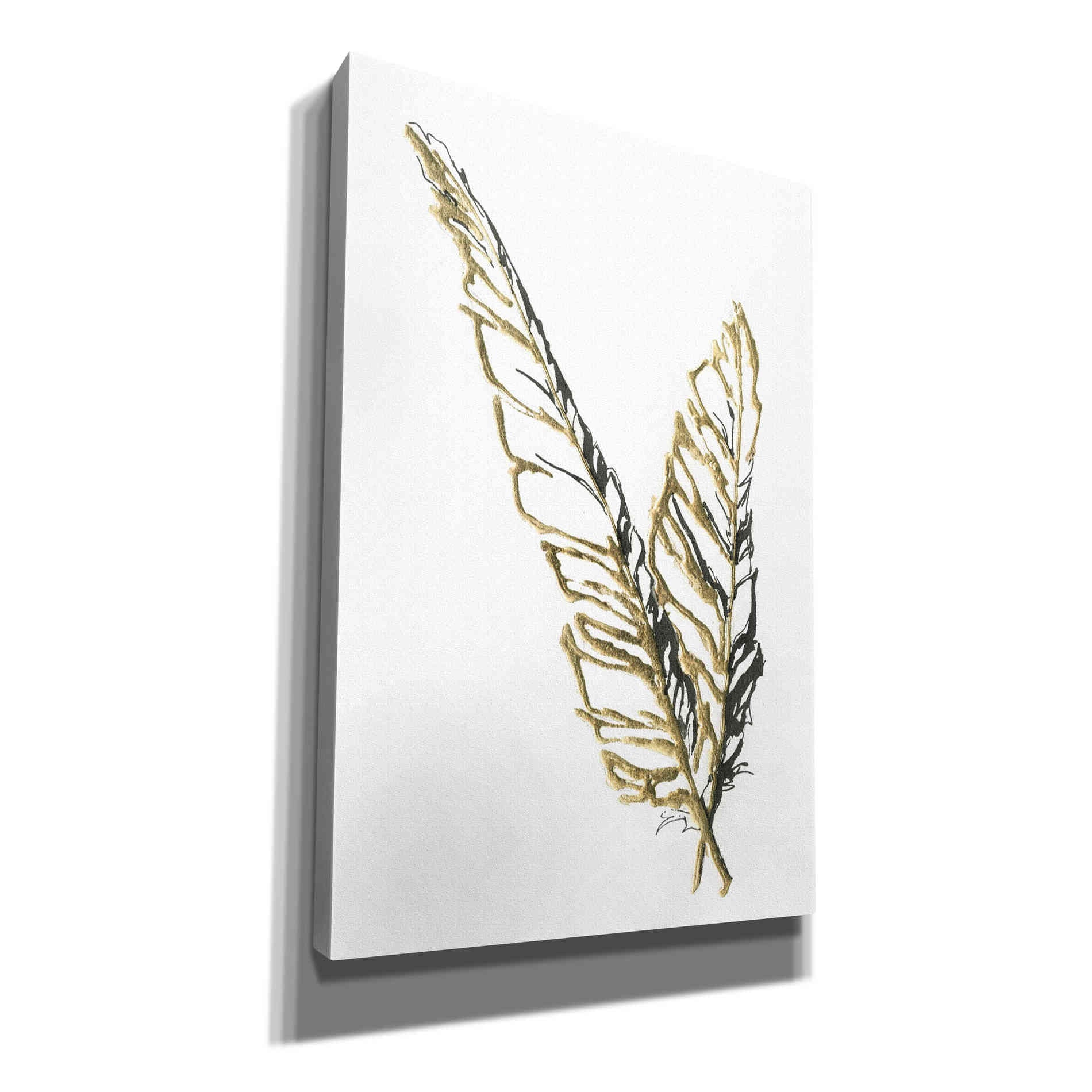'Gilded Raven Feather' by Chris Paschke, Canvas Wall Art