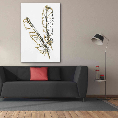 Image of 'Gilded Red Tailed Hawk Feather' by Chris Paschke, Canvas Wall Art,40 x 60