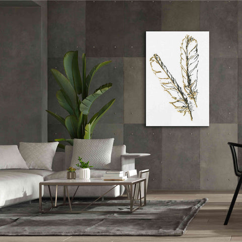 Image of 'Gilded Red Tailed Hawk Feather' by Chris Paschke, Canvas Wall Art,40 x 60