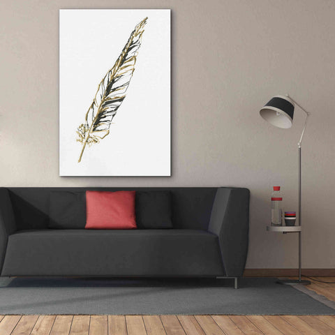 Image of 'Gilded Swan Feather II' by Chris Paschke, Canvas Wall Art,40 x 60