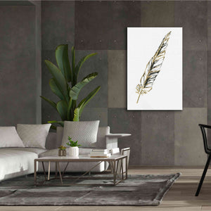 'Gilded Swan Feather II' by Chris Paschke, Canvas Wall Art,40 x 60