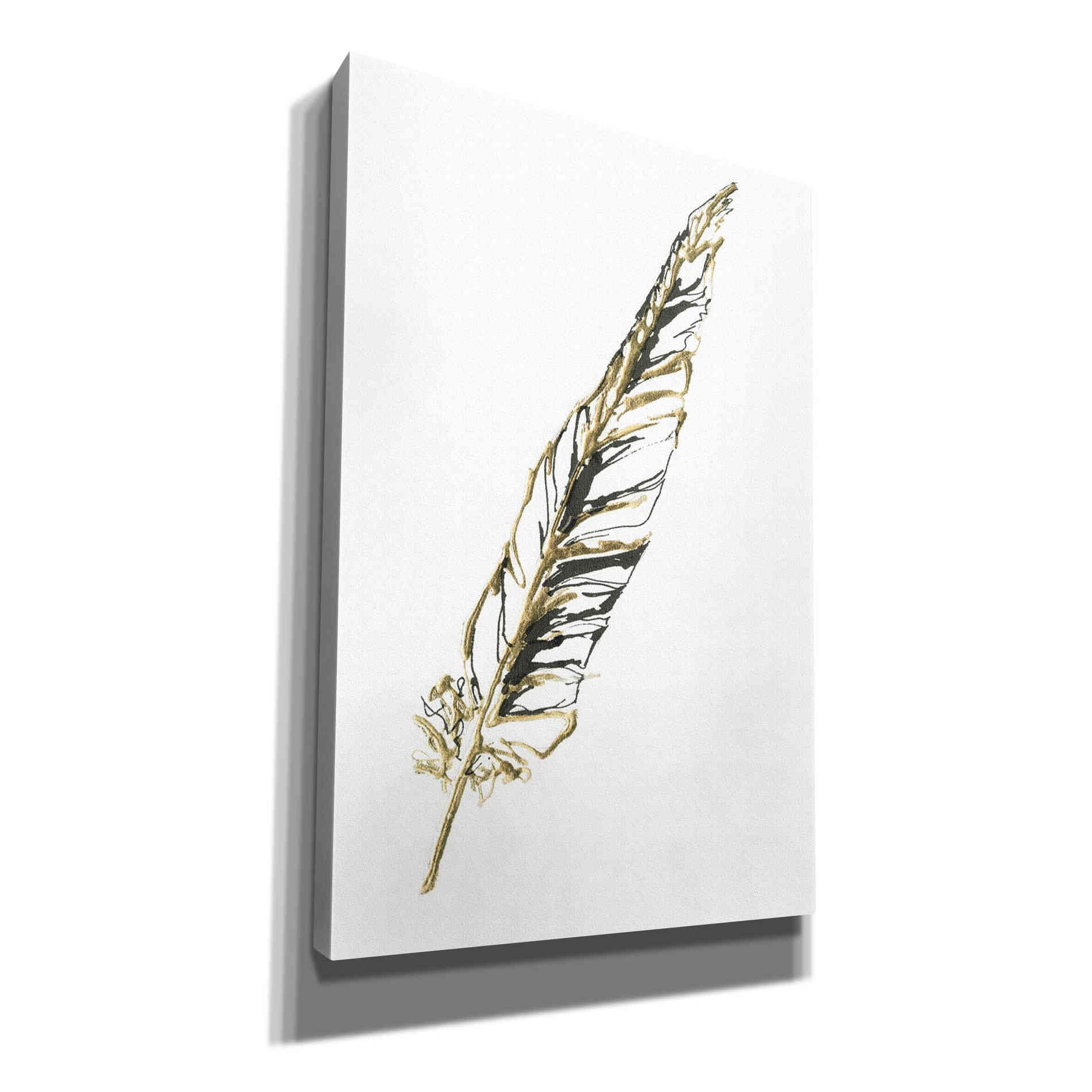 'Gilded Swan Feather II' by Chris Paschke, Canvas Wall Art