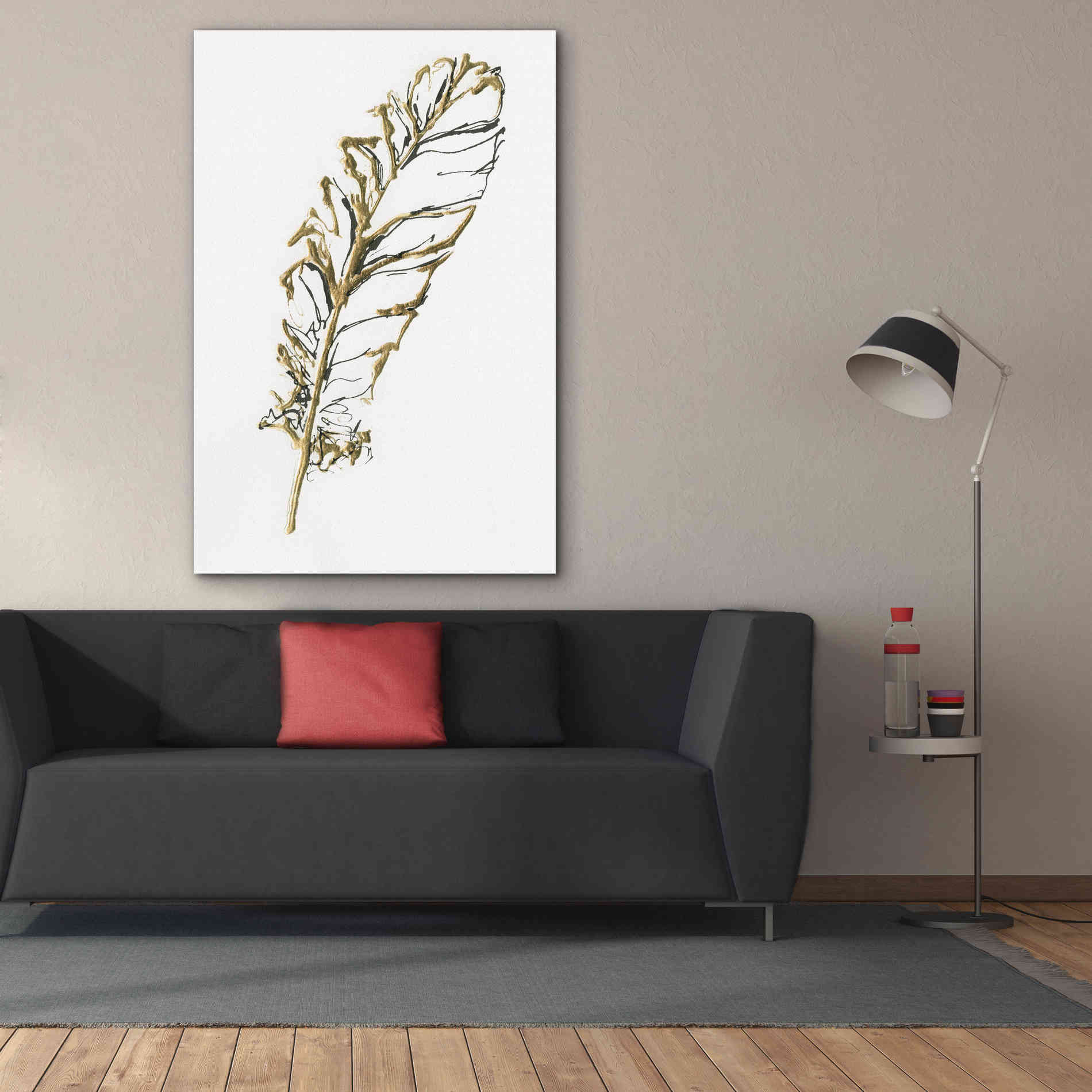 'Gilded Turkey Feather I' by Chris Paschke, Canvas Wall Art,40 x 60