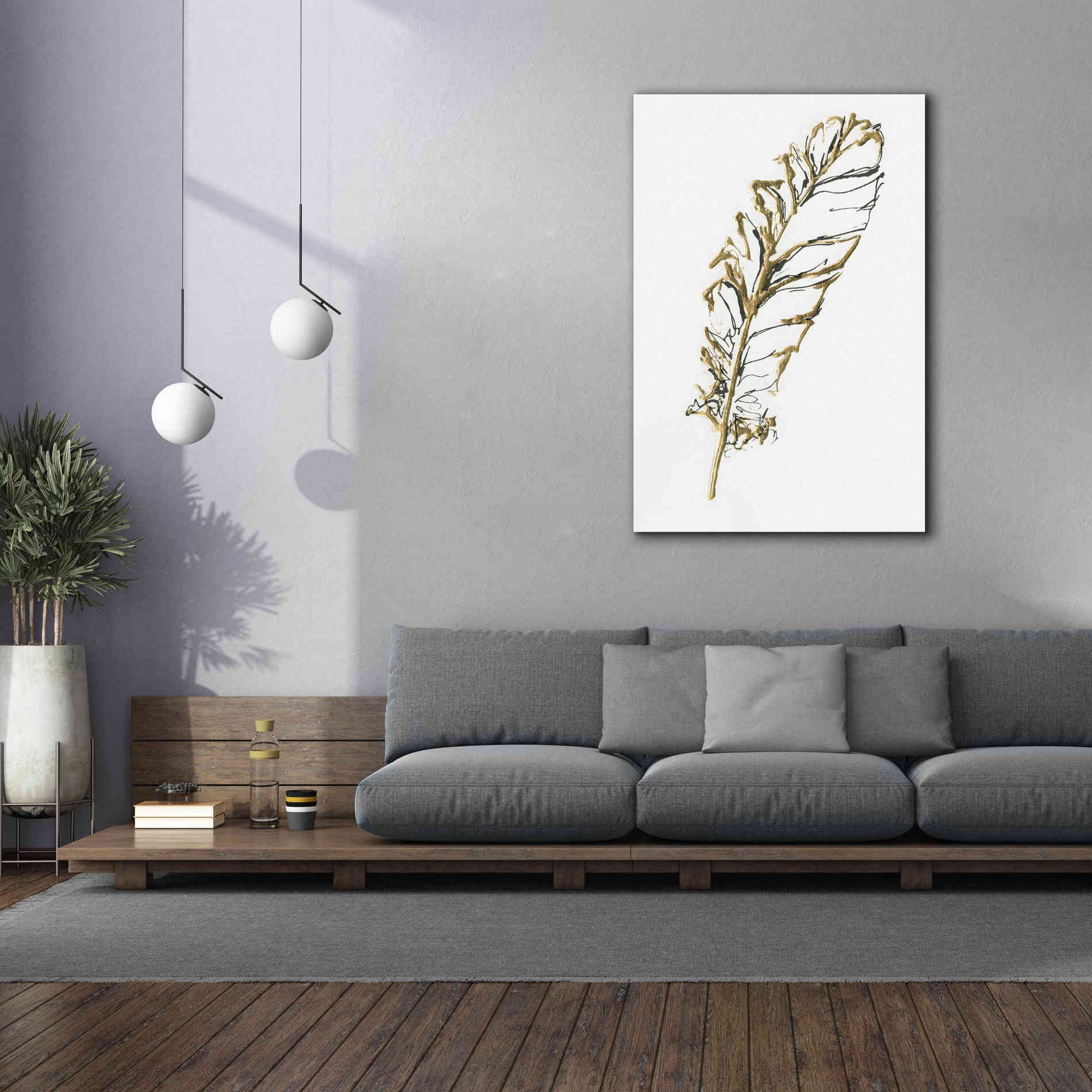 'Gilded Turkey Feather I' by Chris Paschke, Canvas Wall Art,40 x 60