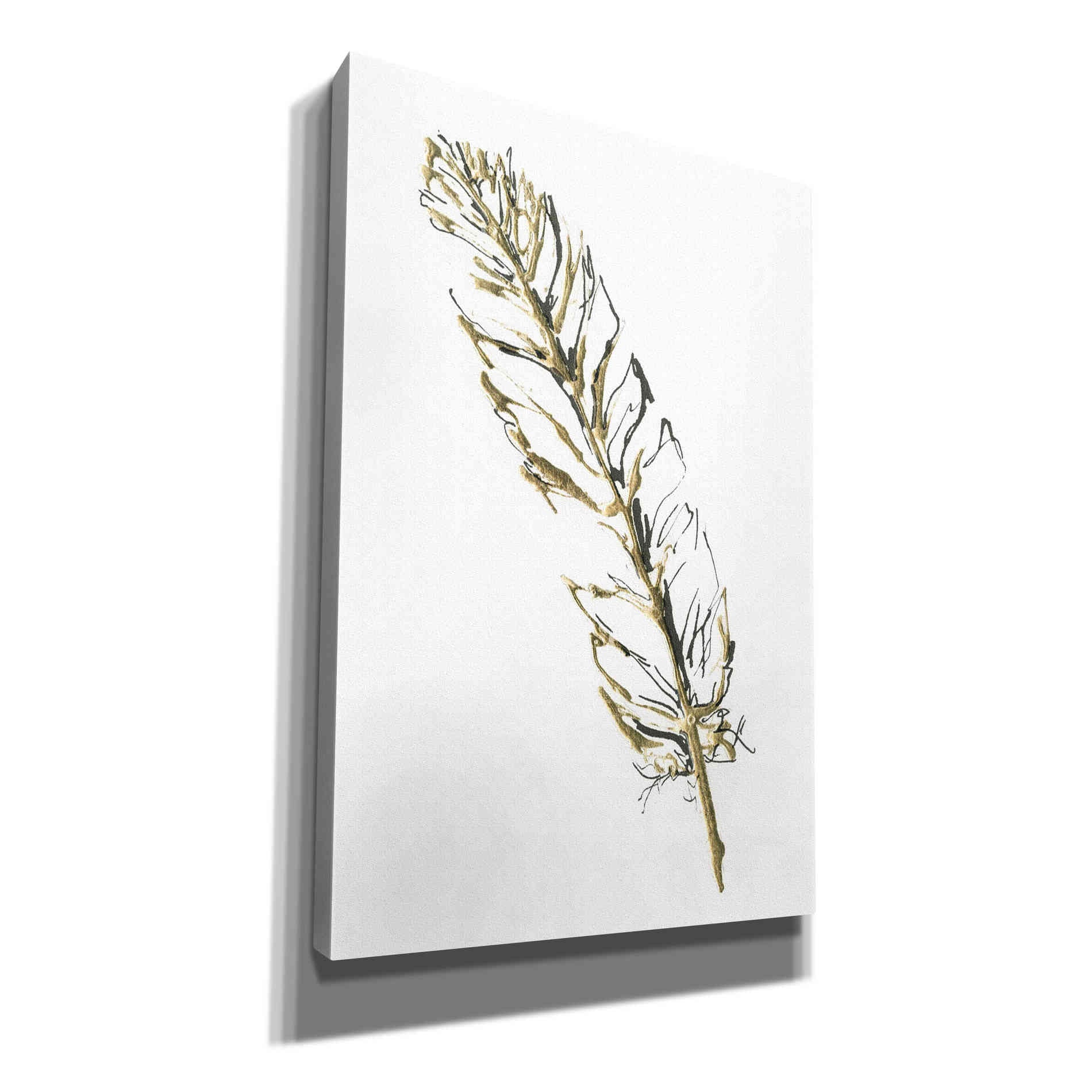 'Gilded Turkey Feather II' by Chris Paschke, Canvas Wall Art