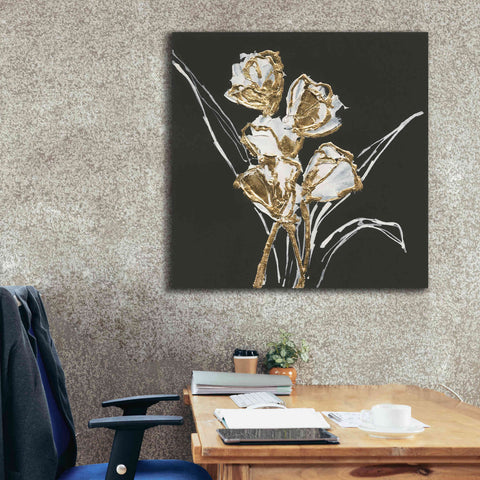 Image of 'Gilded Tulips' by Chris Paschke, Canvas Wall Art,37 x 37