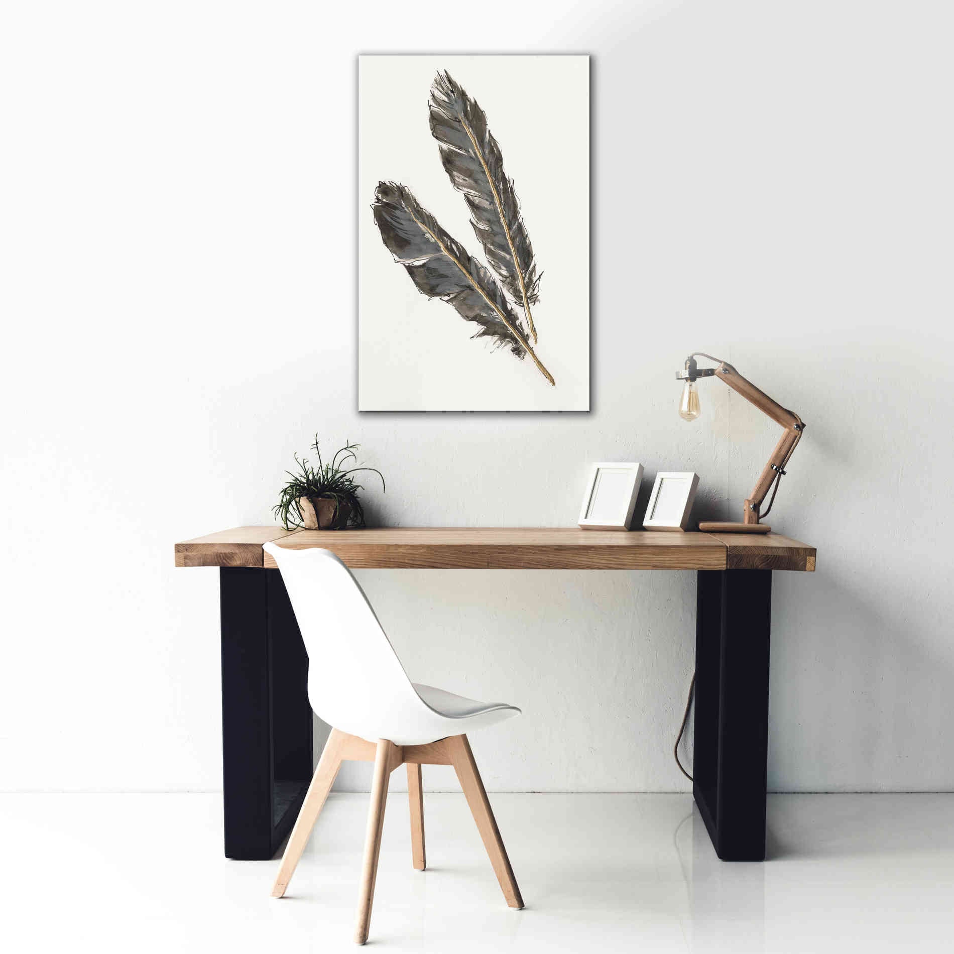'Gold Feathers III' by Chris Paschke, Canvas Wall Art,26 x 40