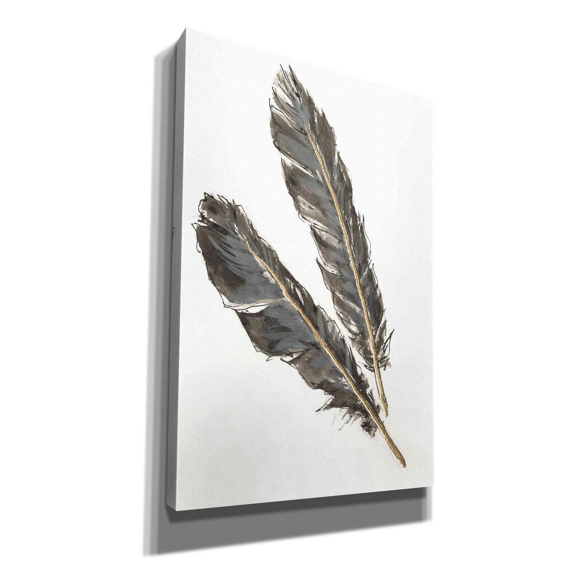 'Gold Feathers III' by Chris Paschke, Canvas Wall Art