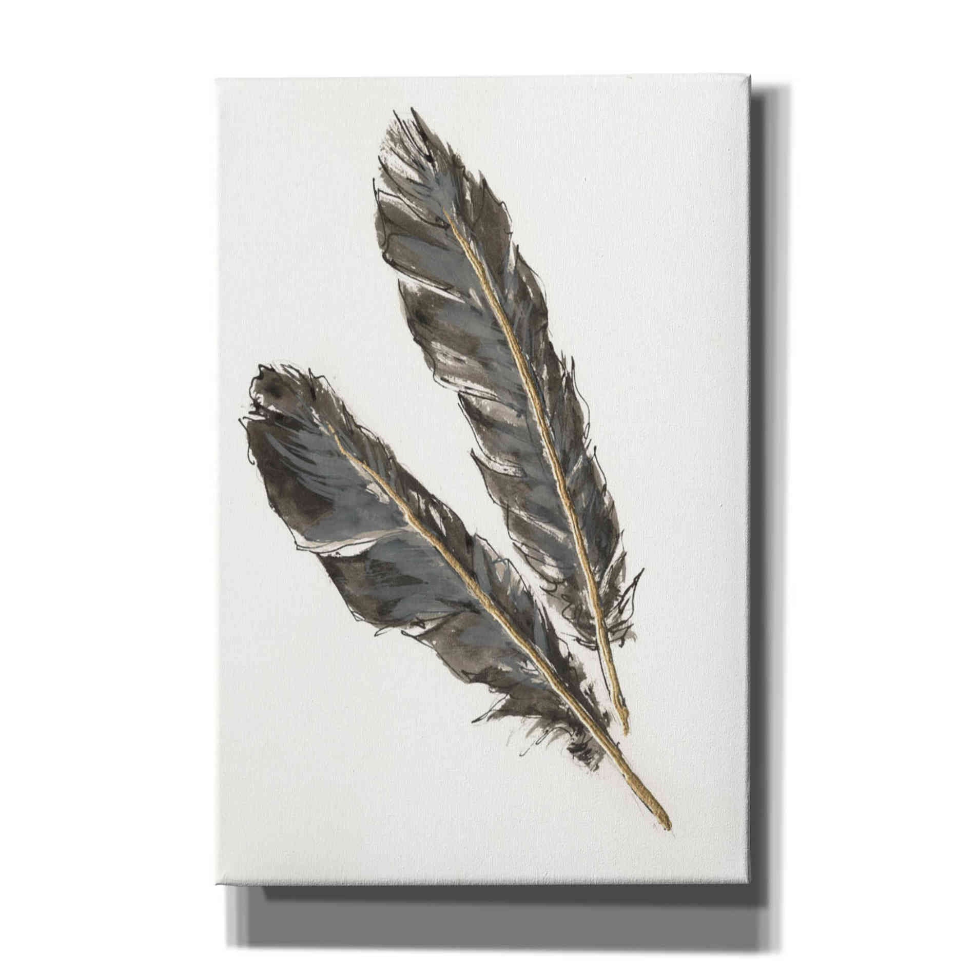'Gold Feathers III' by Chris Paschke, Canvas Wall Art