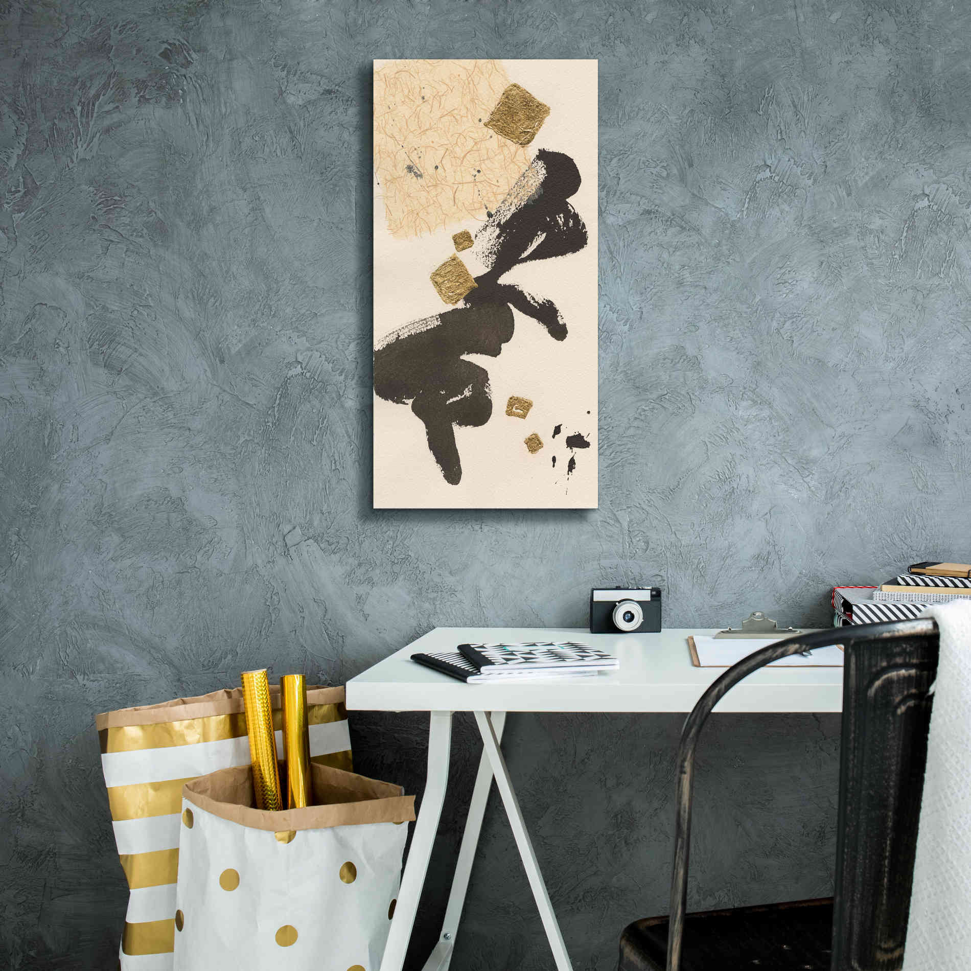 'Gilded Collage II' by Chris Paschke, Canvas Wall Art,12 x 24