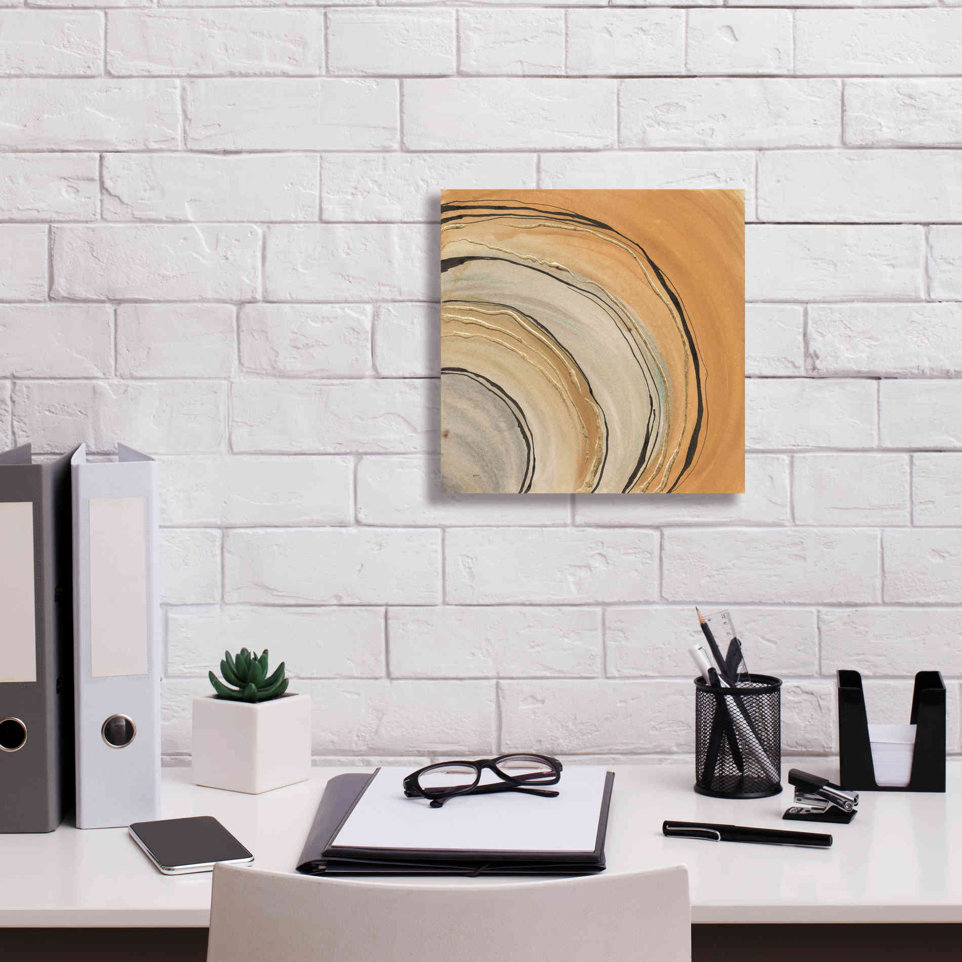 'Gilded Rings' by Chris Paschke, Canvas Wall Art,12 x 12