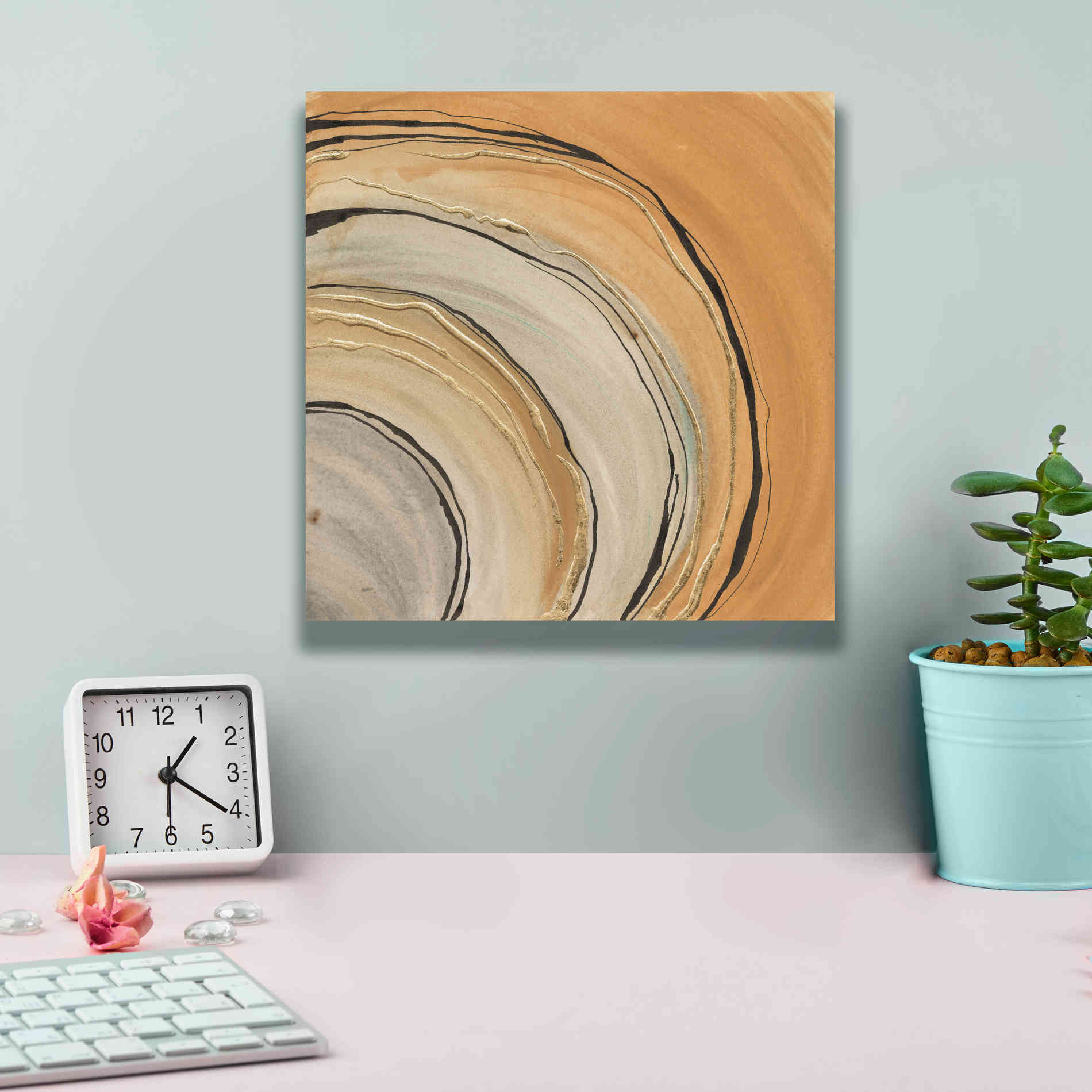 'Gilded Rings' by Chris Paschke, Canvas Wall Art,12 x 12