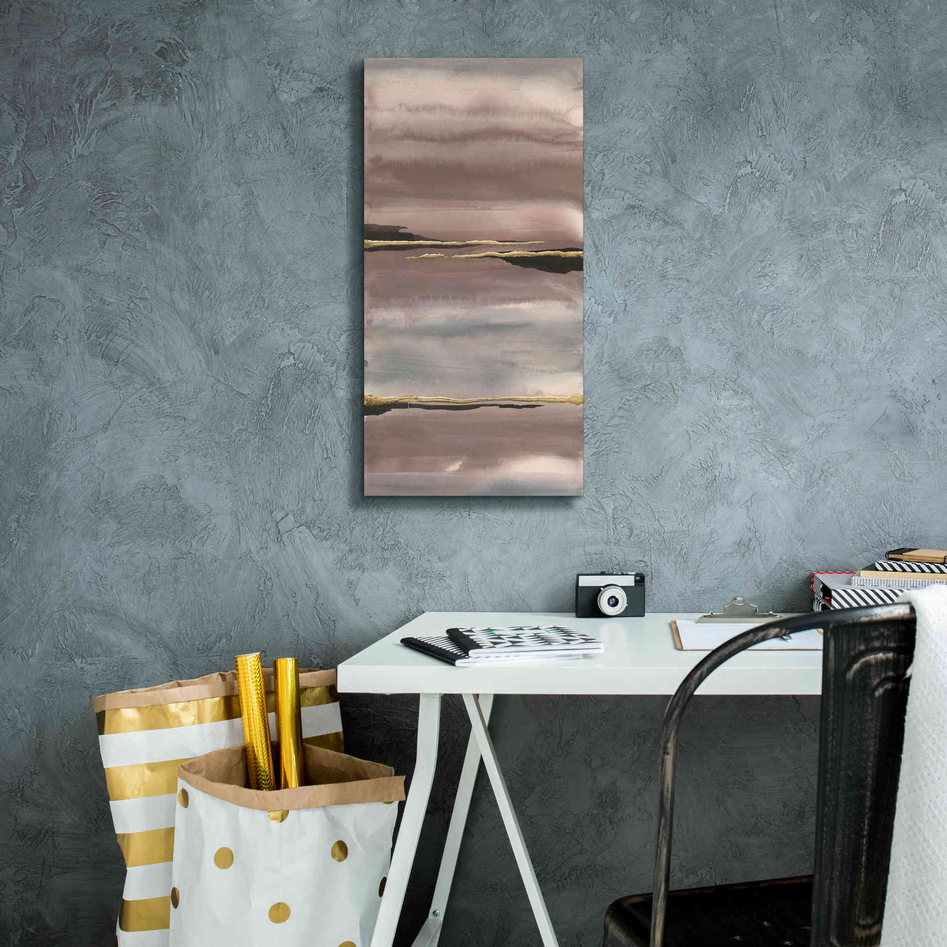 'Gilded Morning Fog III' by Chris Paschke, Canvas Wall Art,12 x 24