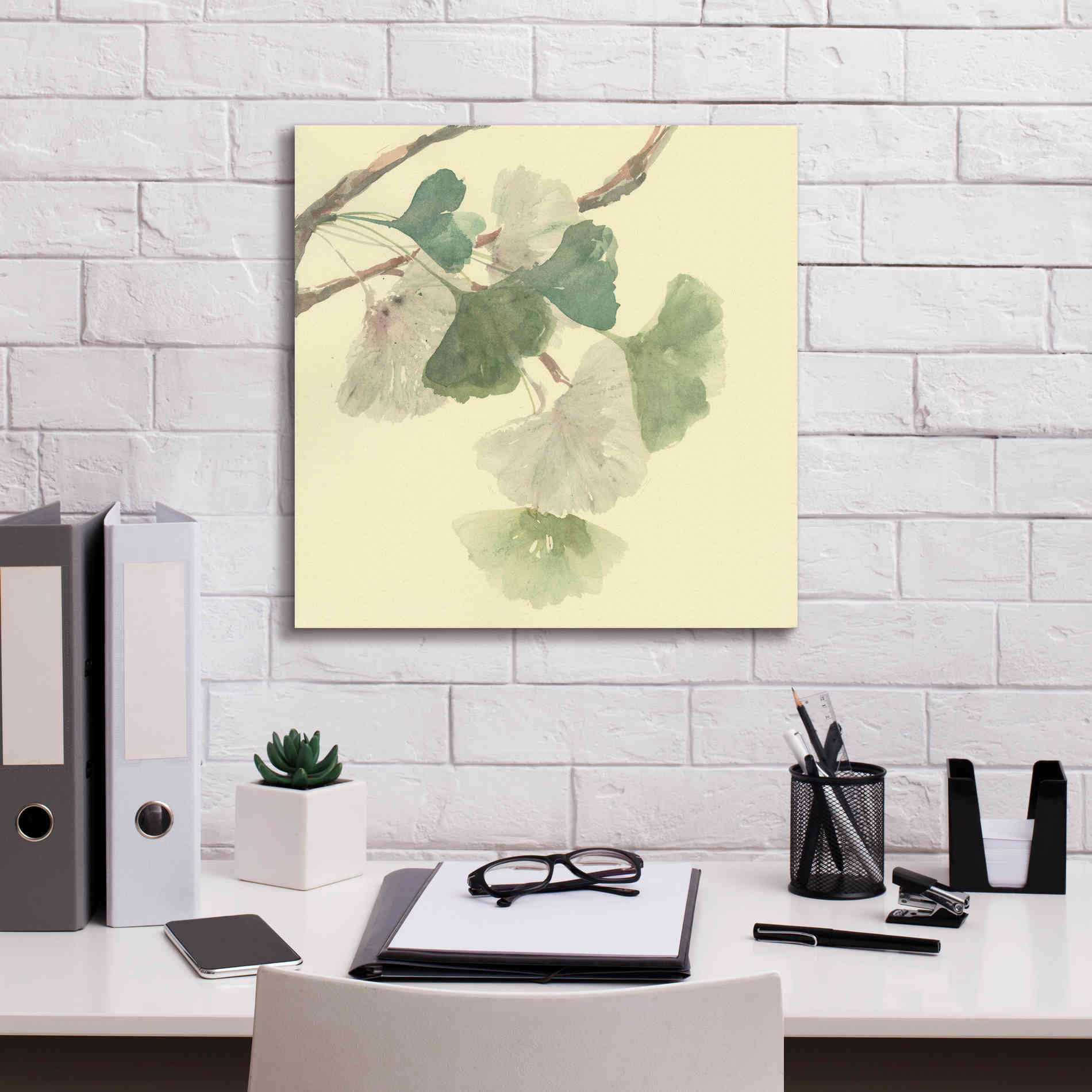 'Gingko Leaves I' by Chris Paschke, Canvas Wall Art,18 x 18