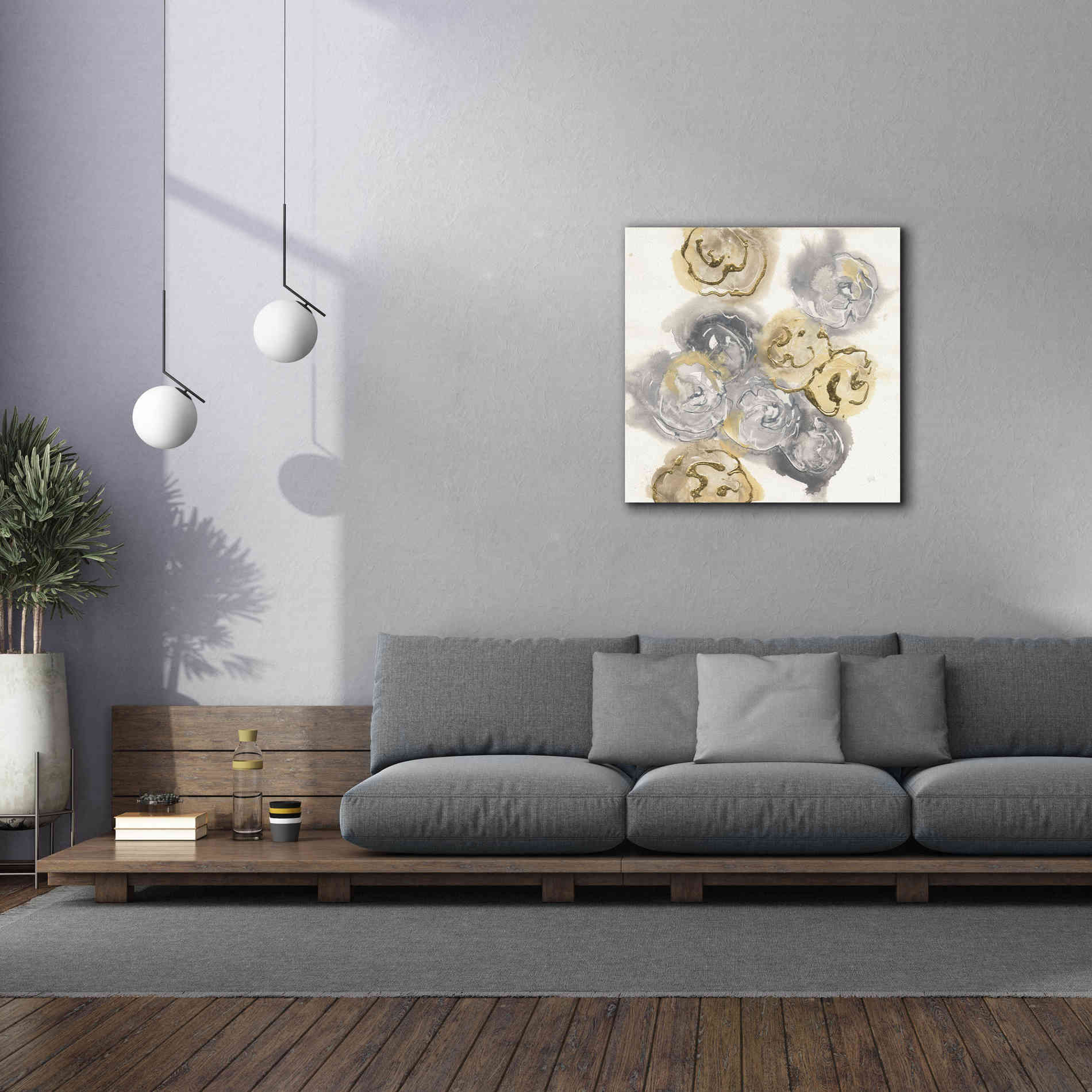 'Gold Edged Neutral I' by Chris Paschke, Canvas Wall Art,37 x 37