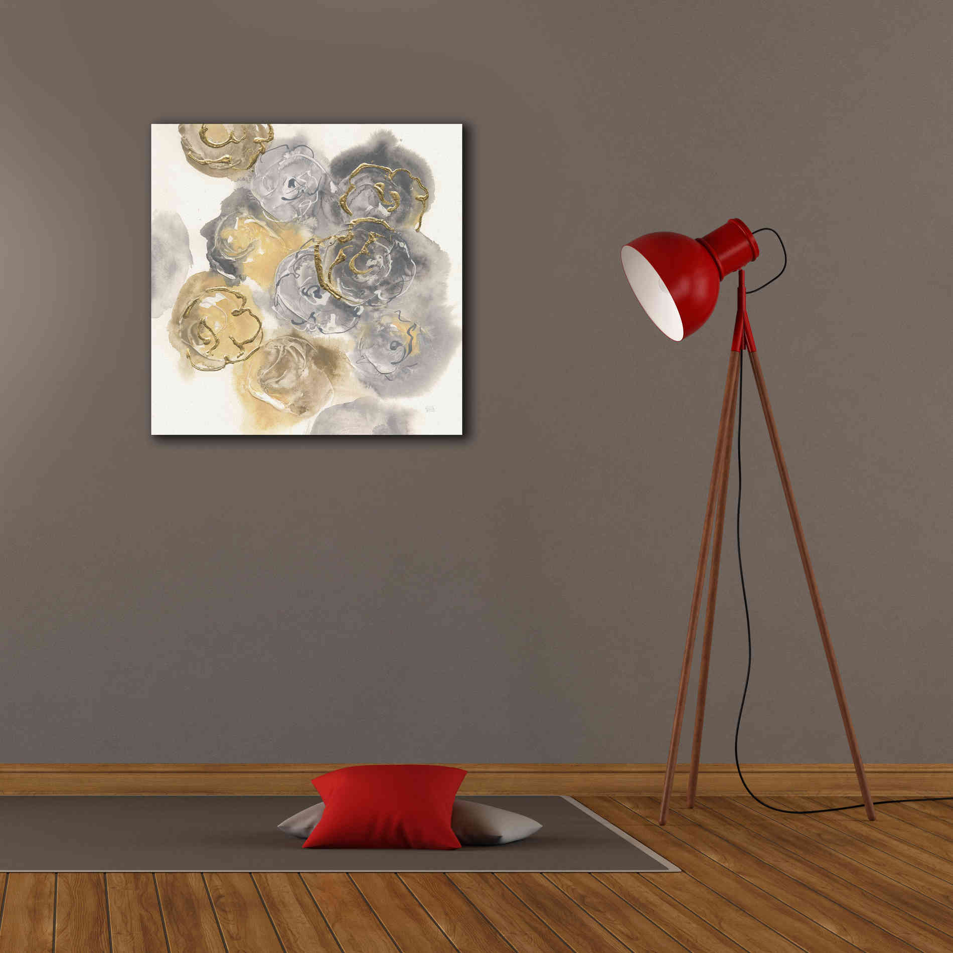 'Gold Edged Neutral II' by Chris Paschke, Canvas Wall Art,26 x 26