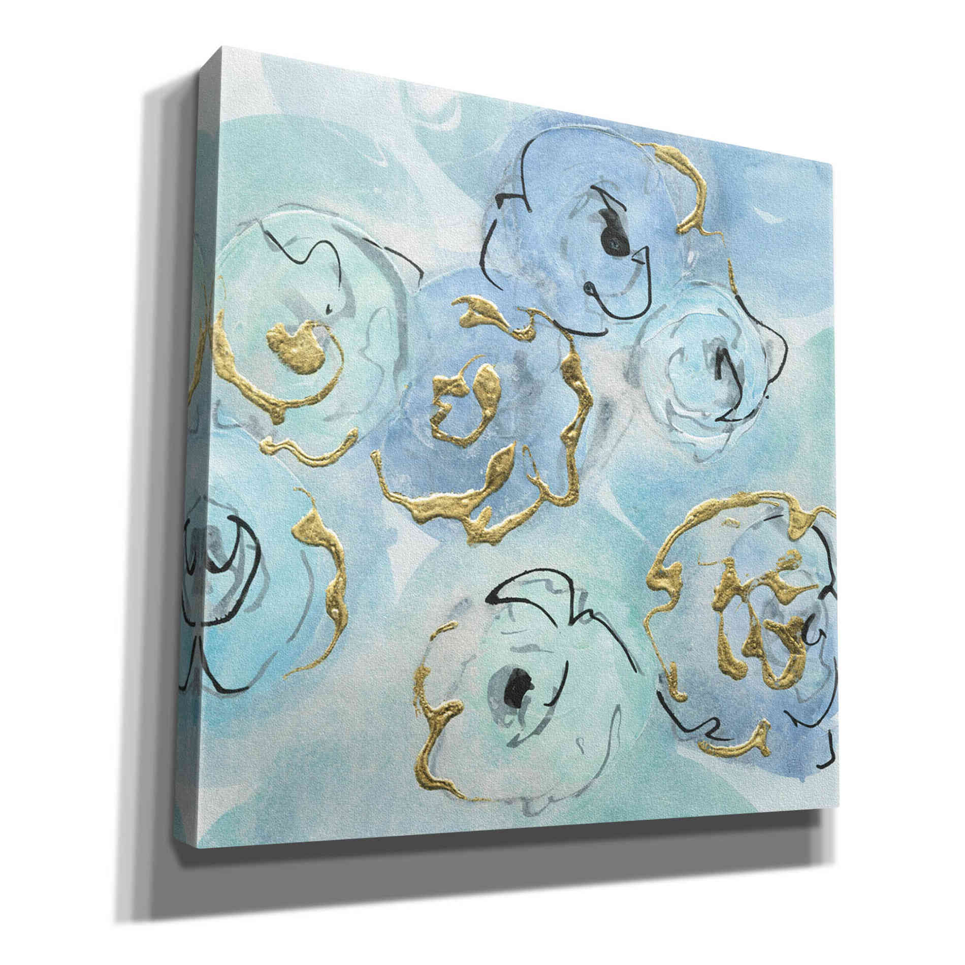 'Gold Edged Teal II' by Chris Paschke, Canvas Wall Art