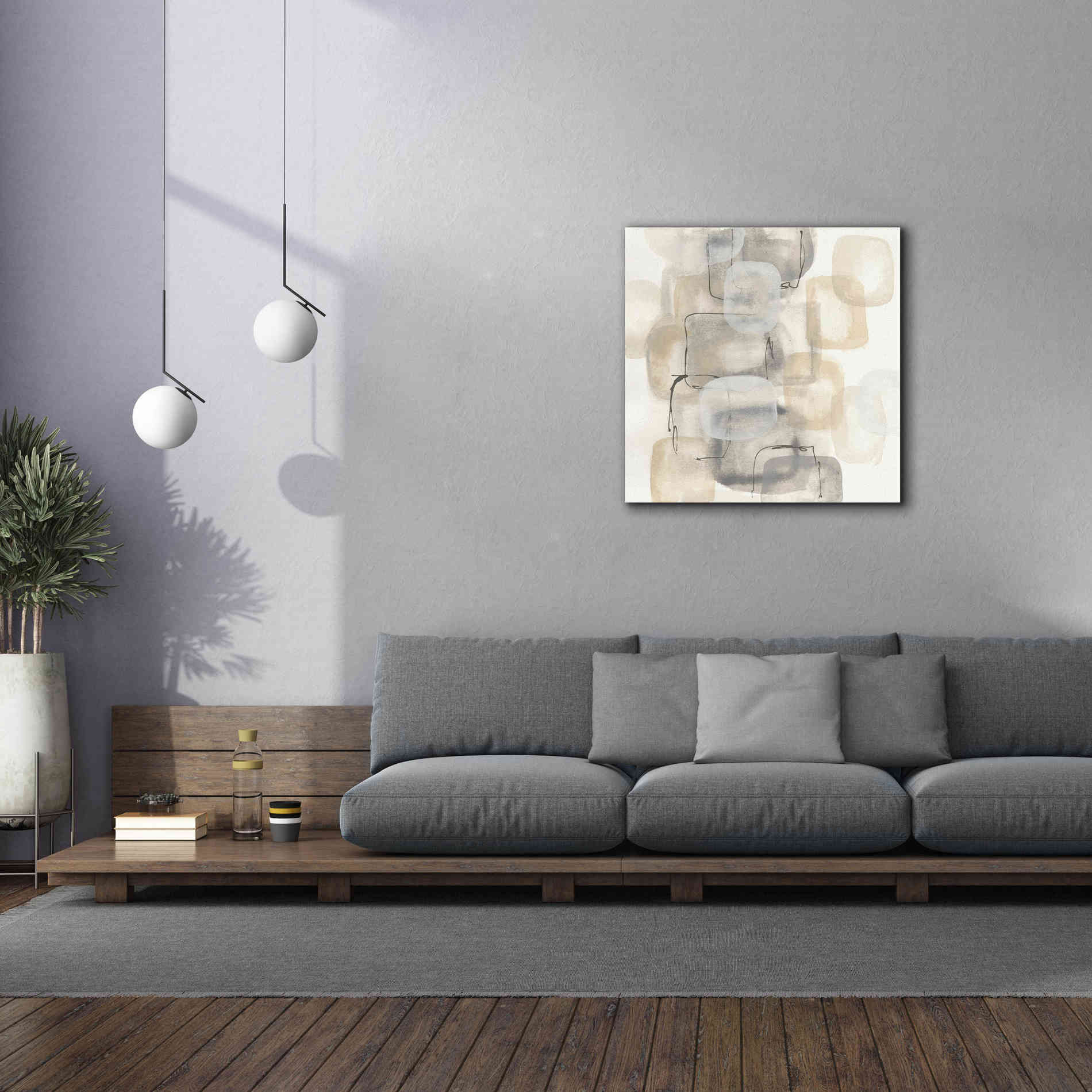 'Neutral Stacking I' by Chris Paschke, Canvas Wall Art,37 x 37