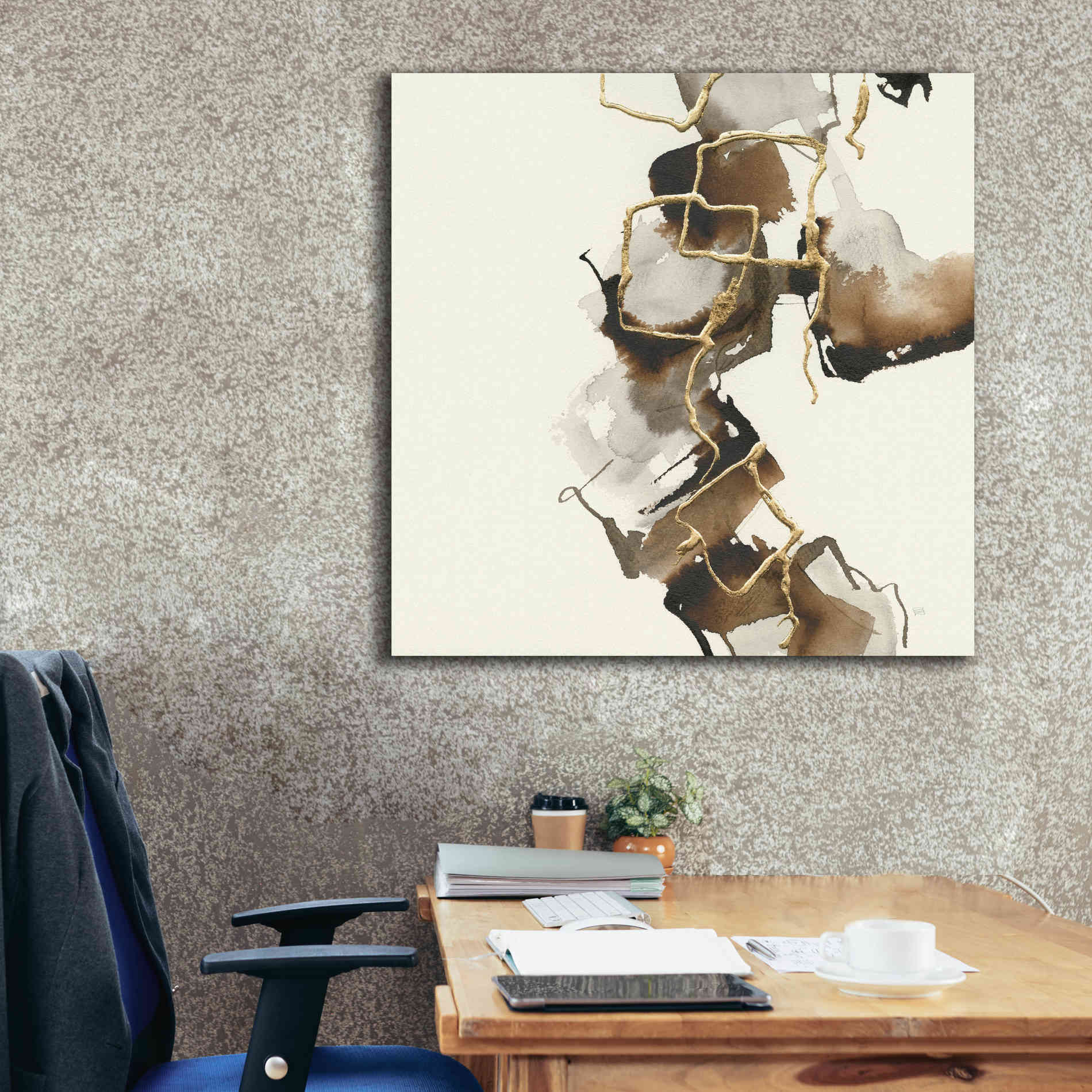 'Gold Squares II' by Chris Paschke, Giclee Canvas Wall Art,37 x 37