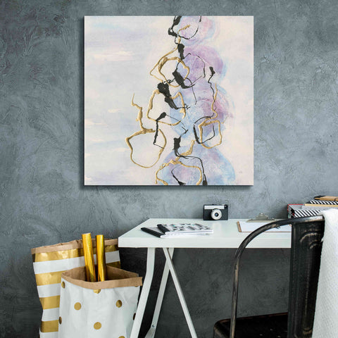 Image of 'Abstract Lines On Pastel I' by Chris Paschke, Giclee Canvas Wall Art,26 x 26