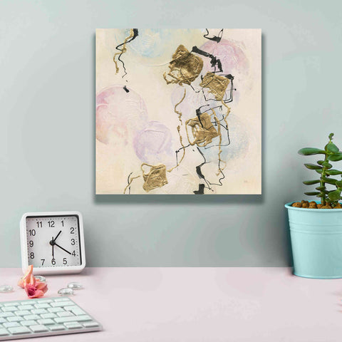 Image of 'Gold Blocks On Pastel I' by Chris Paschke, Giclee Canvas Wall Art,12 x 12