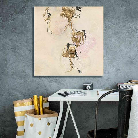 Image of 'Gold Blocks On Pastel II' by Chris Paschke, Giclee Canvas Wall Art,26 x 26