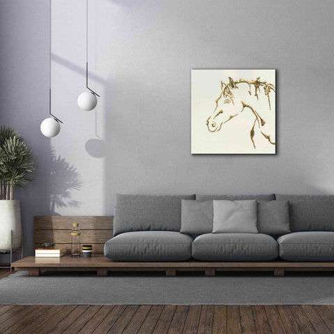 Image of 'Gilded Cowpony' by Chris Paschke, Giclee Canvas Wall Art,37 x 37
