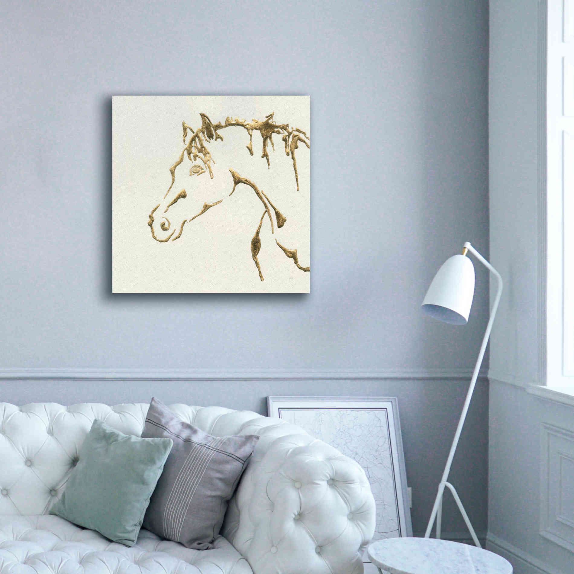 'Gilded Cowpony' by Chris Paschke, Giclee Canvas Wall Art,37 x 37