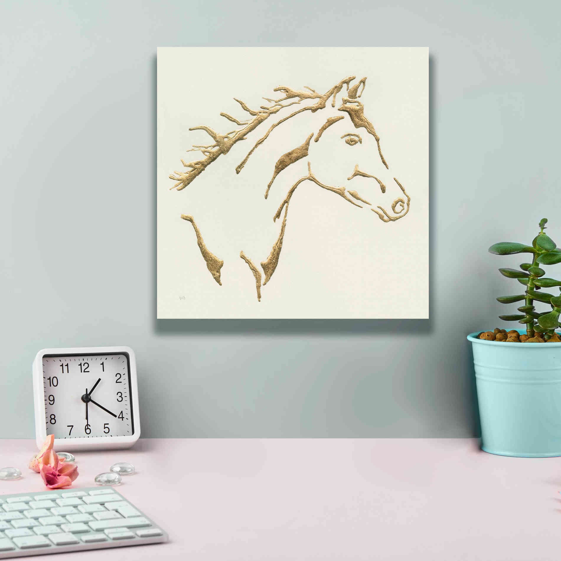 'Gilded Filly' by Chris Paschke, Giclee Canvas Wall Art,12 x 12