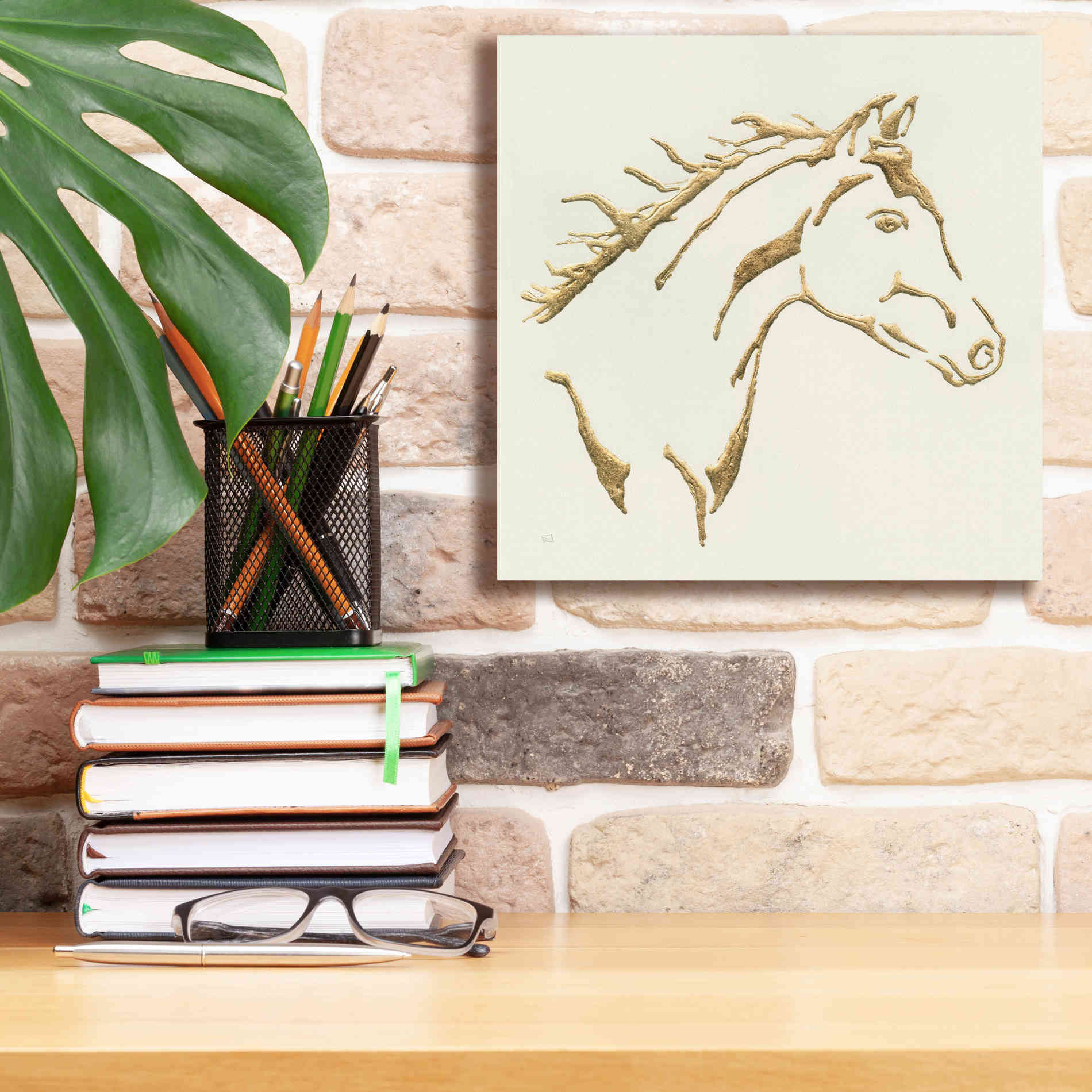 'Gilded Filly' by Chris Paschke, Giclee Canvas Wall Art,12 x 12