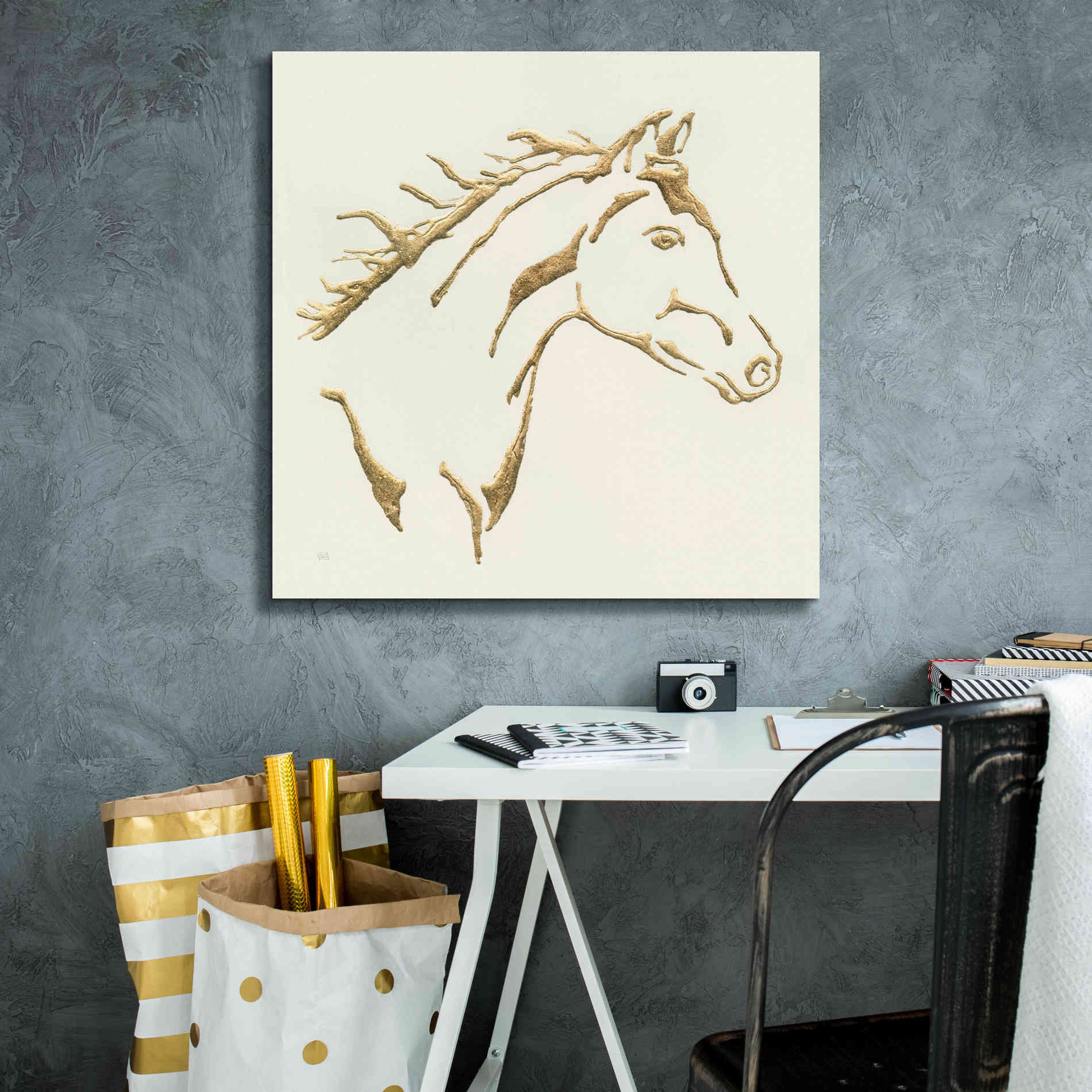 'Gilded Filly' by Chris Paschke, Giclee Canvas Wall Art,26 x 26