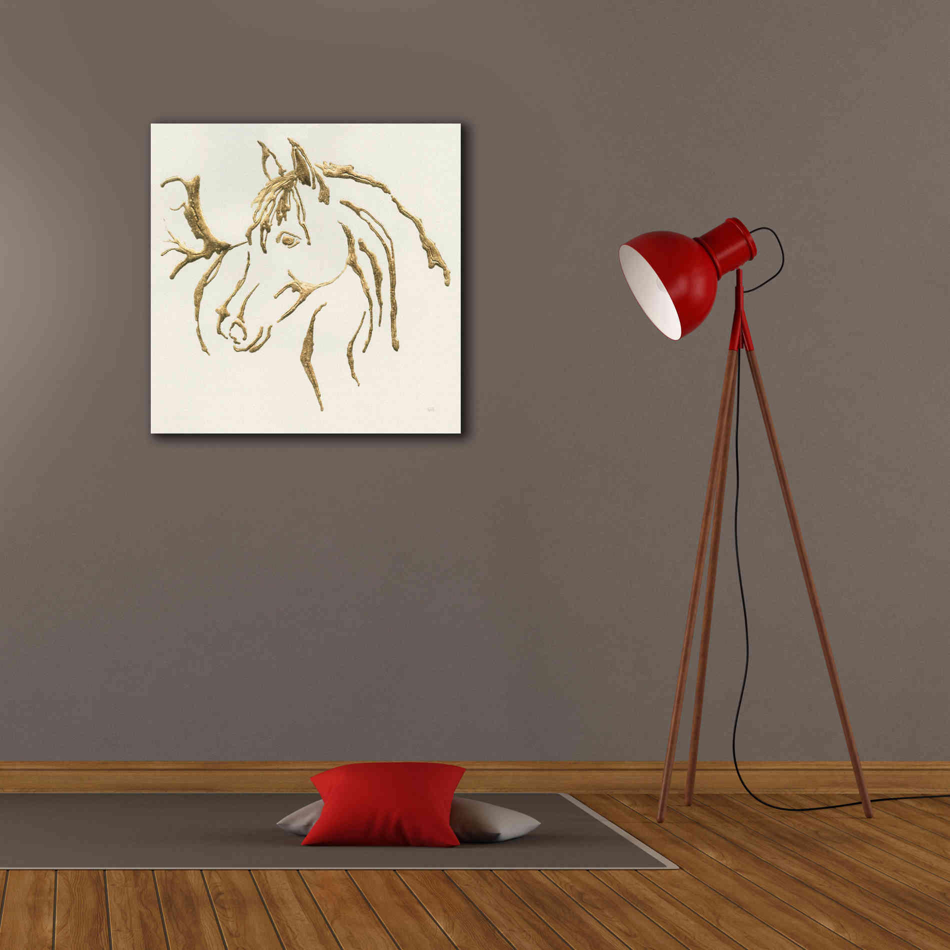 'Gilded Mare' by Chris Paschke, Giclee Canvas Wall Art,26 x 26