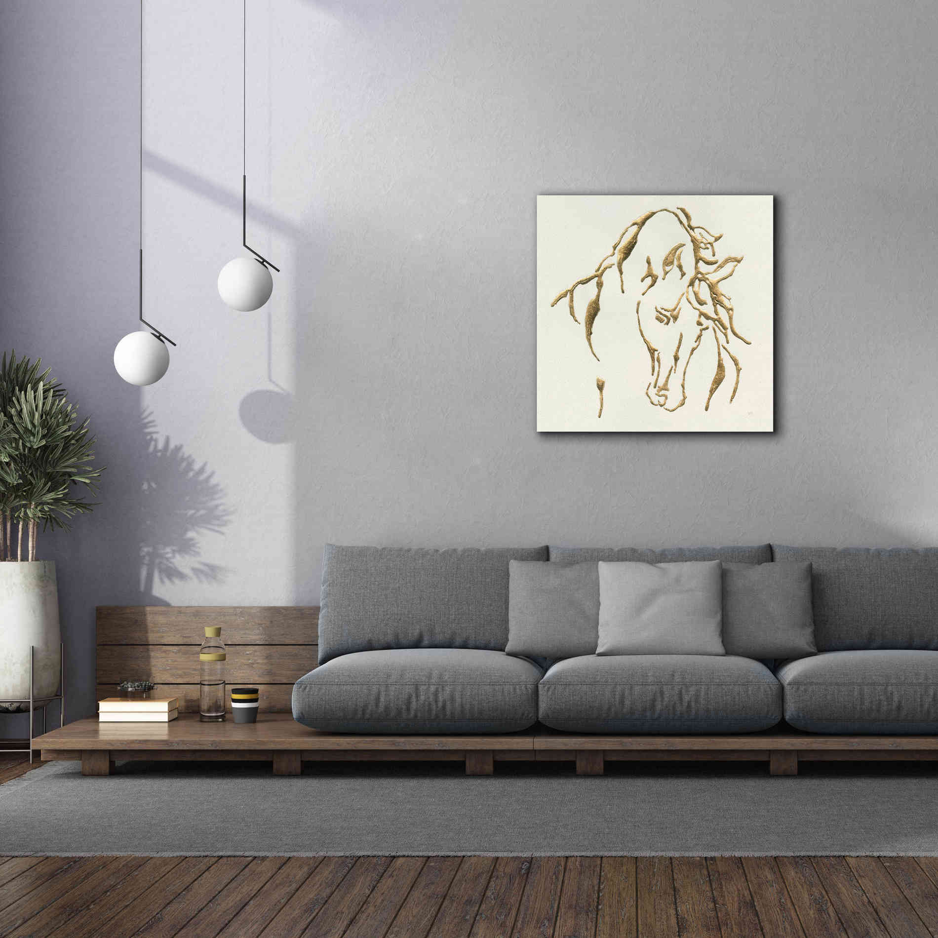 'Gilded Stallion' by Chris Paschke, Giclee Canvas Wall Art,37 x 37
