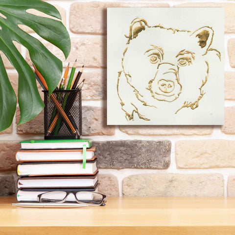Image of 'Gilded Black Bear' by Chris Paschke, Giclee Canvas Wall Art,12 x 12
