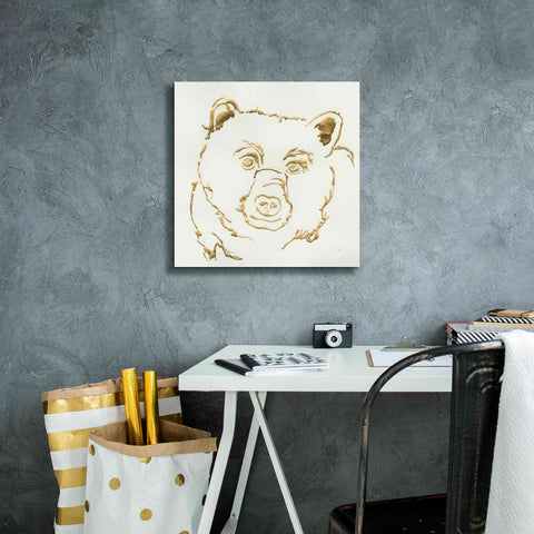 Image of 'Gilded Black Bear' by Chris Paschke, Giclee Canvas Wall Art,18 x 18